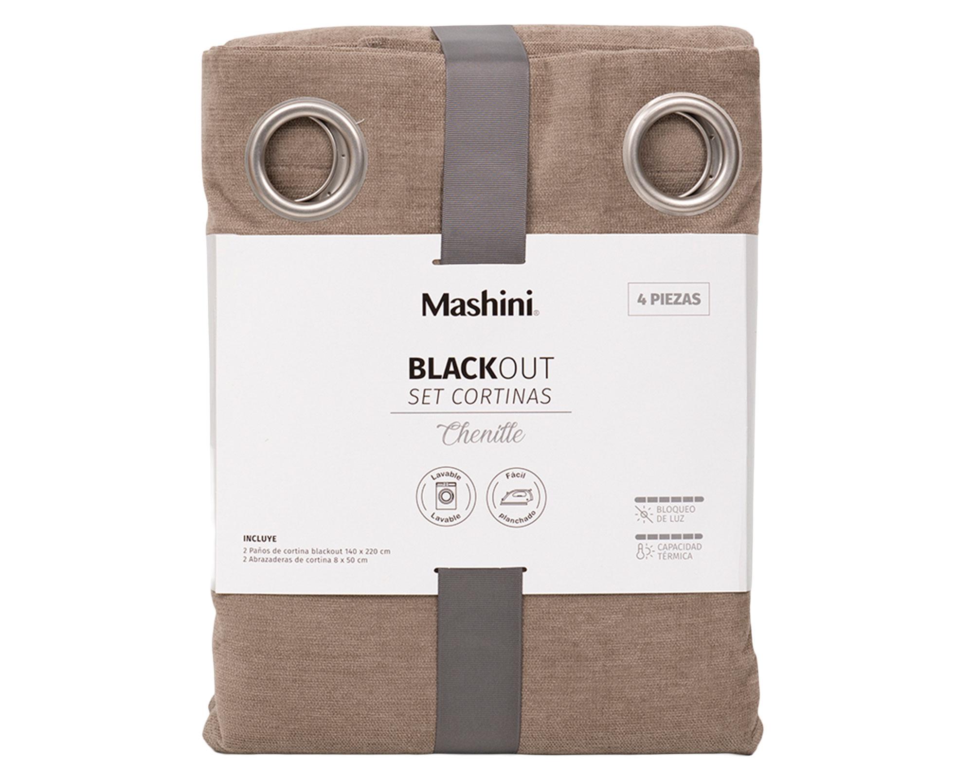 Cortina blackout Chenill 140x220 cm café-2