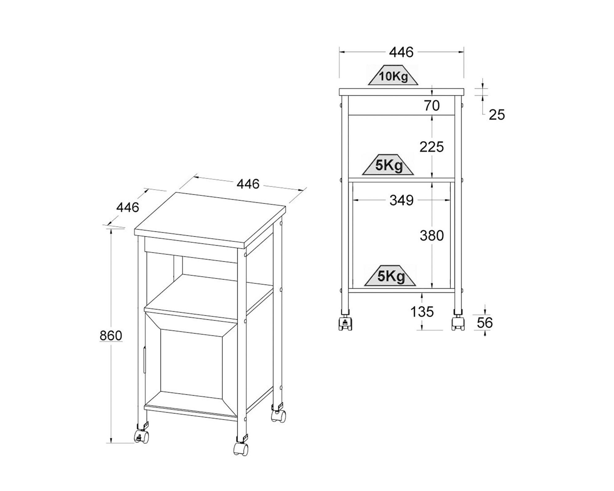 Isla cocina americana 44.6x86 cm Blanca-4