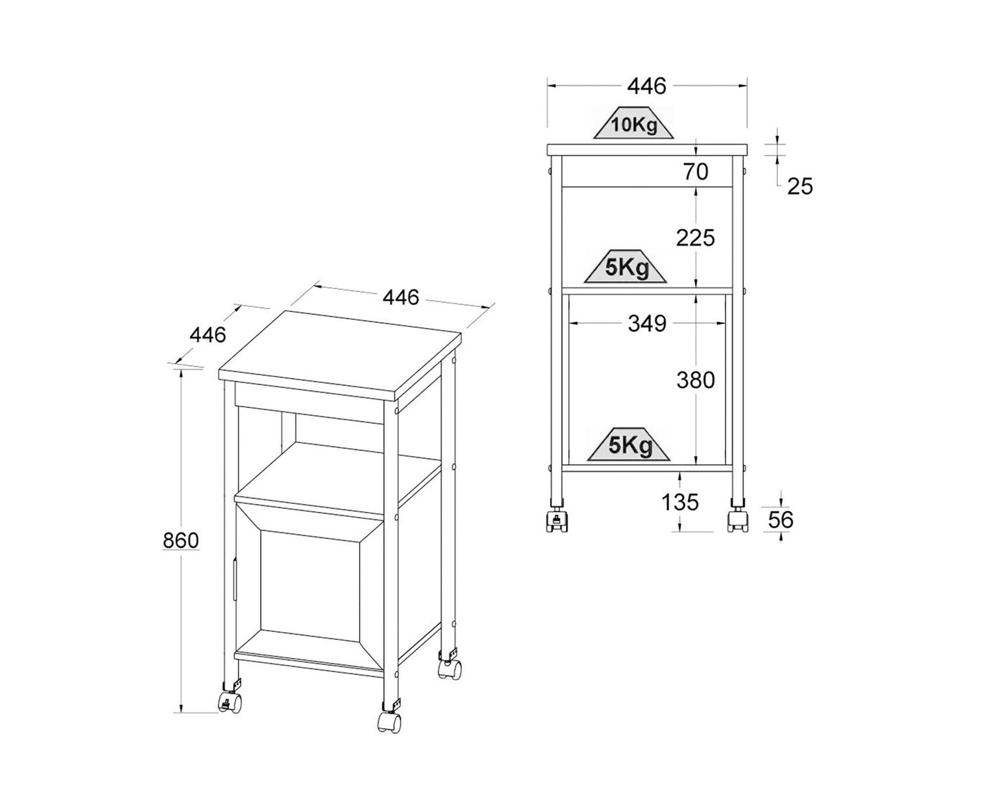 Isla cocina americana 44.6x86 cm Negra-4