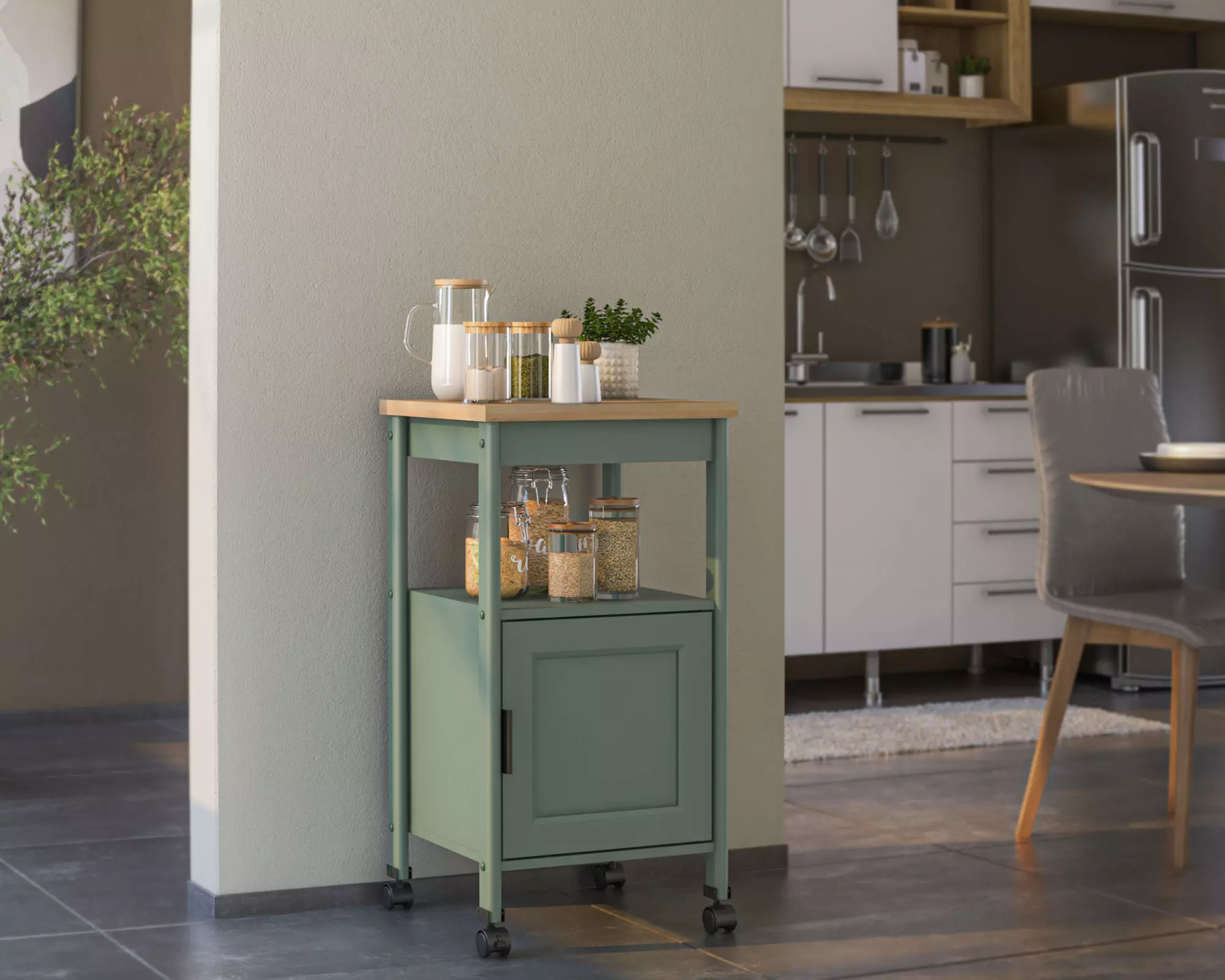 Isla cocina americana 44.6x86 cm Verde-3
