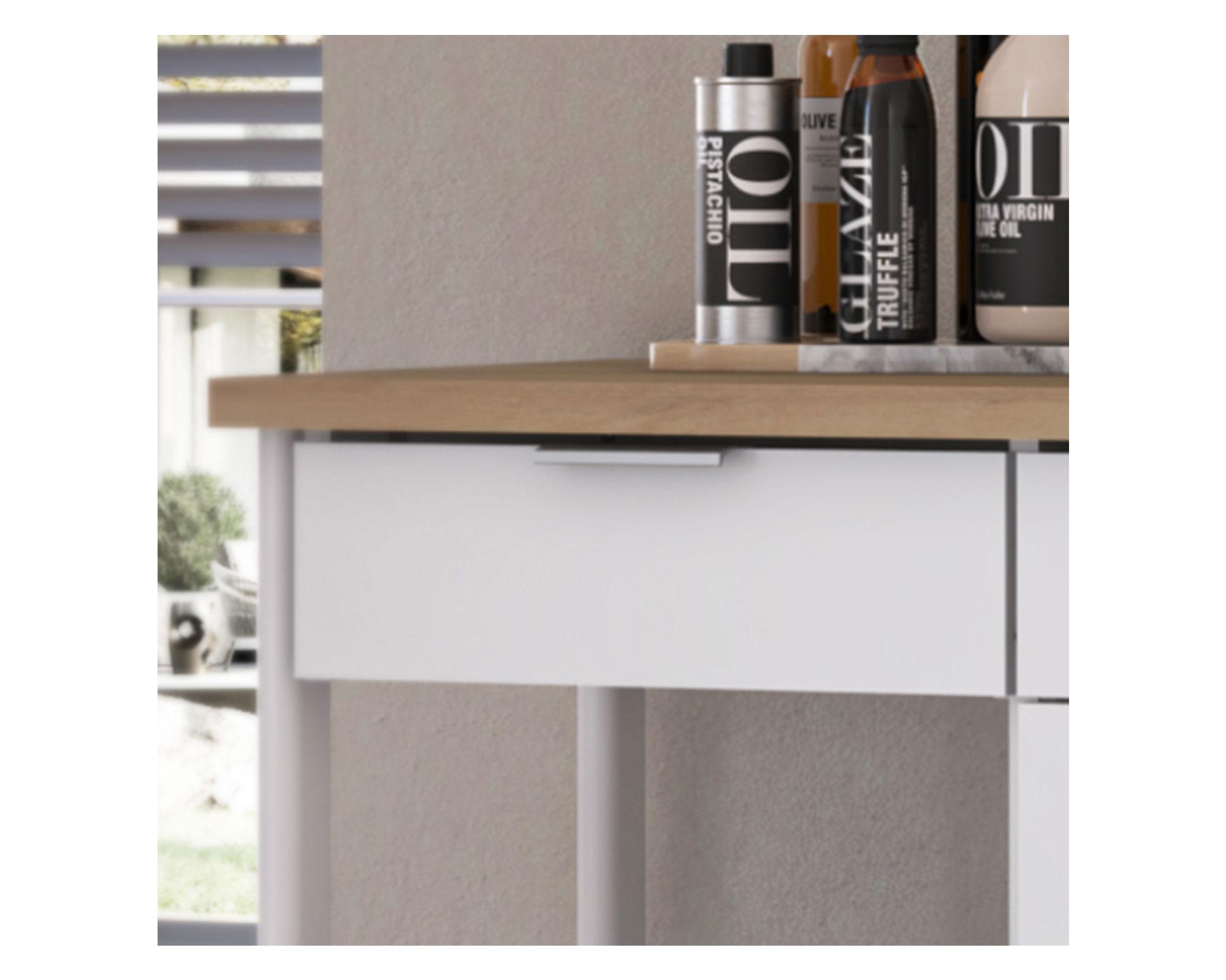 Isla cocina americana 85x86 cm Blanca-2