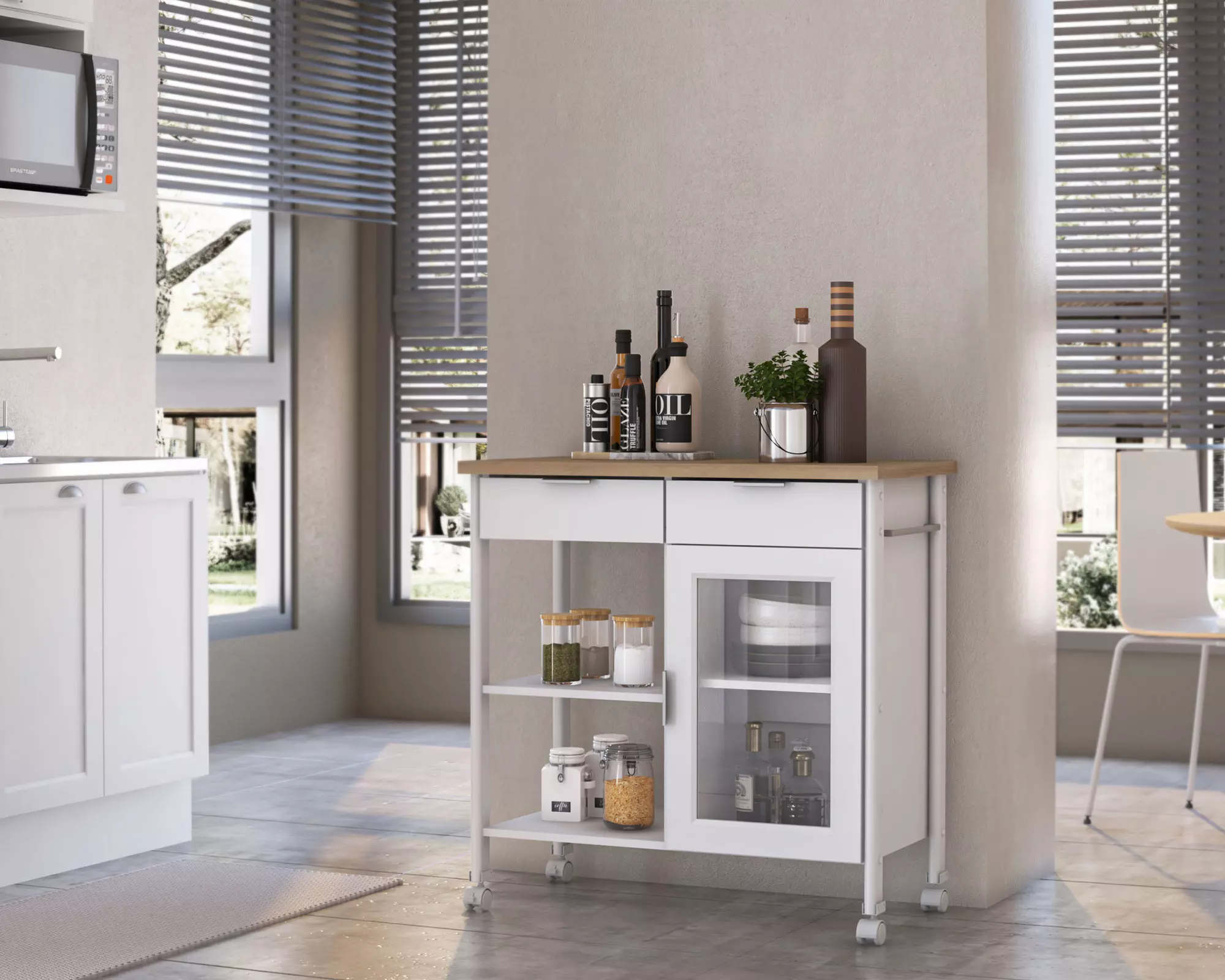 Isla cocina americana 85x86 cm Blanca-3
