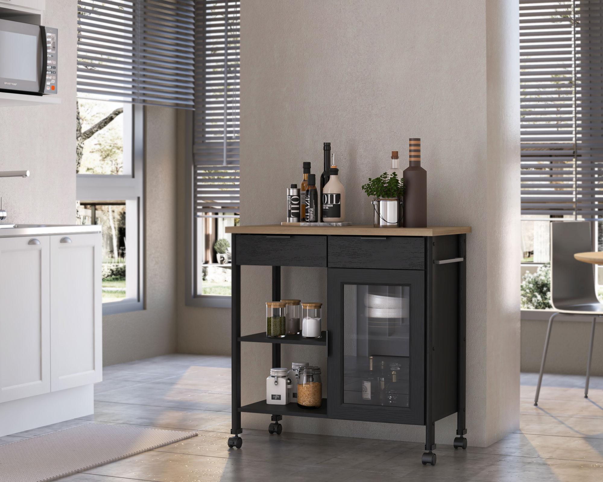 Isla cocina americana 85x86 cm Negra-3