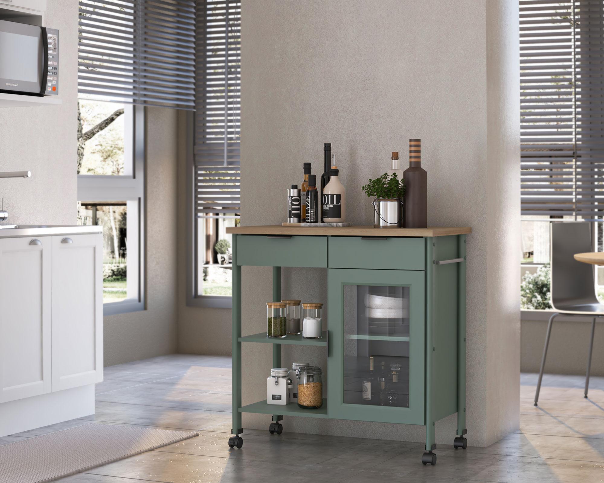 Isla cocina americana 85x86 cm Verde-2