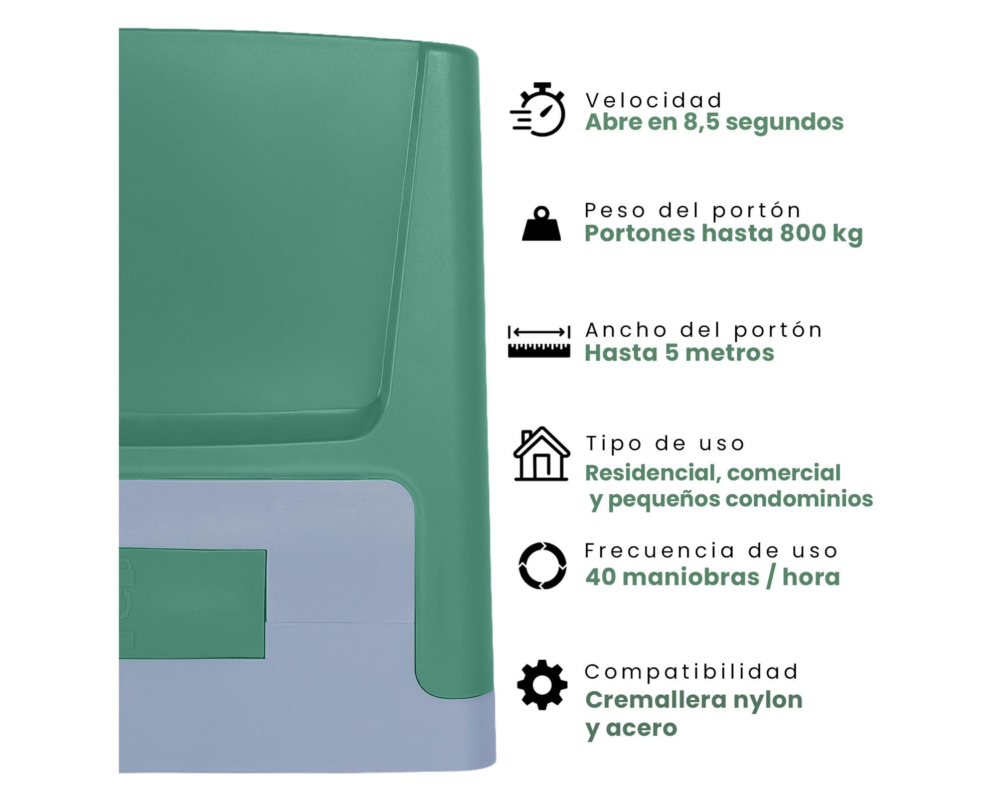 Kit portón New Speed 800 kg verde/gris-3