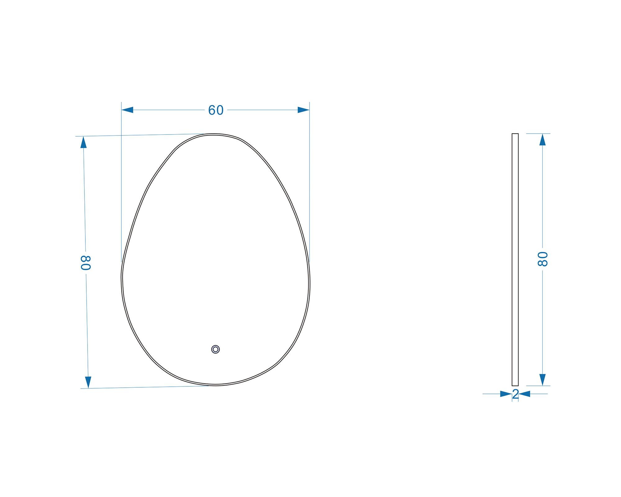Espejo gota LED 80x60 cm-2