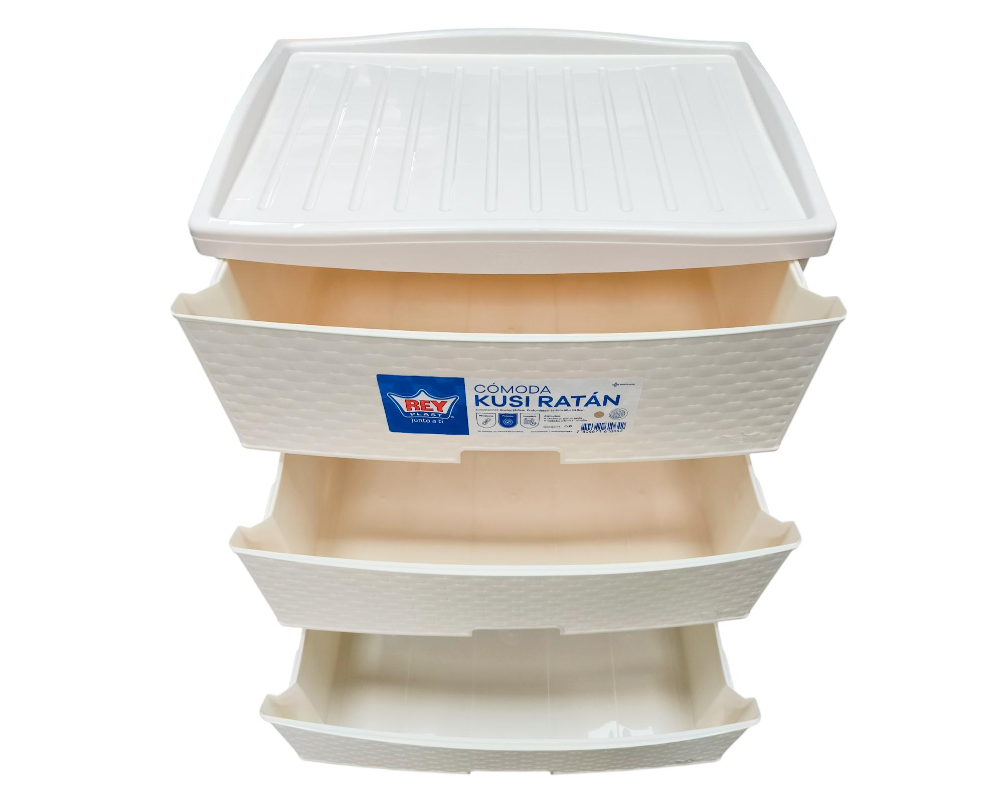 Cajonera Kusi 3 cajones ratán crudo-2