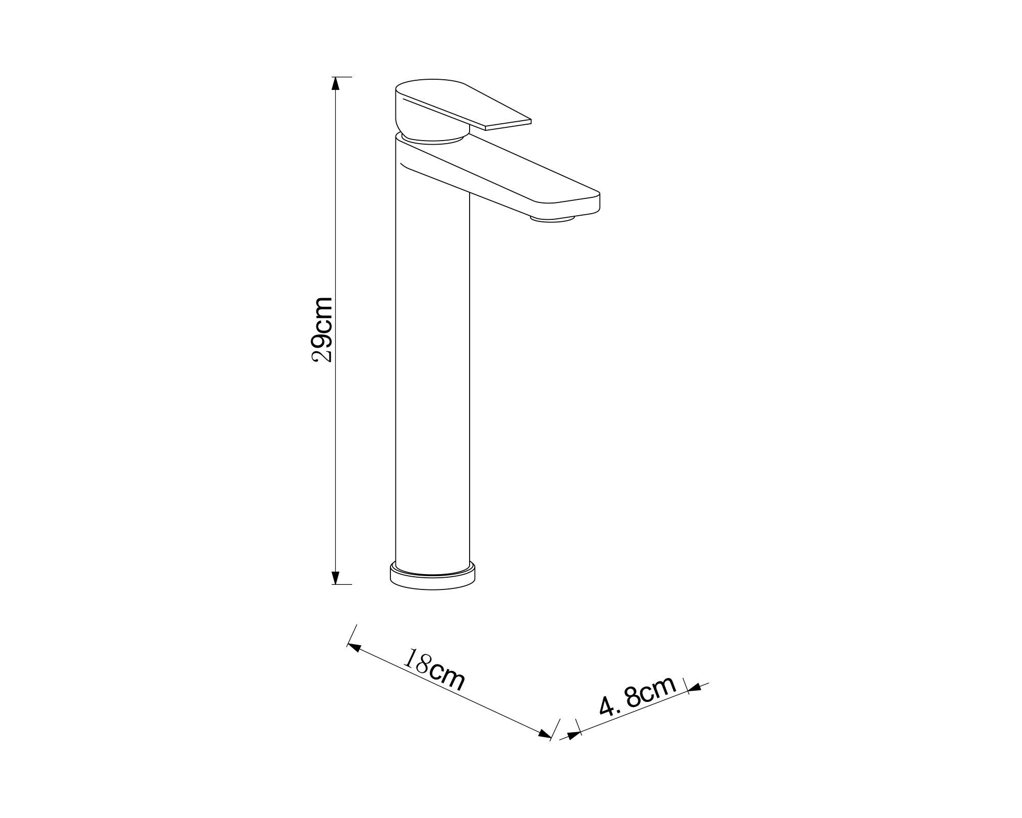 Grifería lavamanos Alto Trinity negro mate-4
