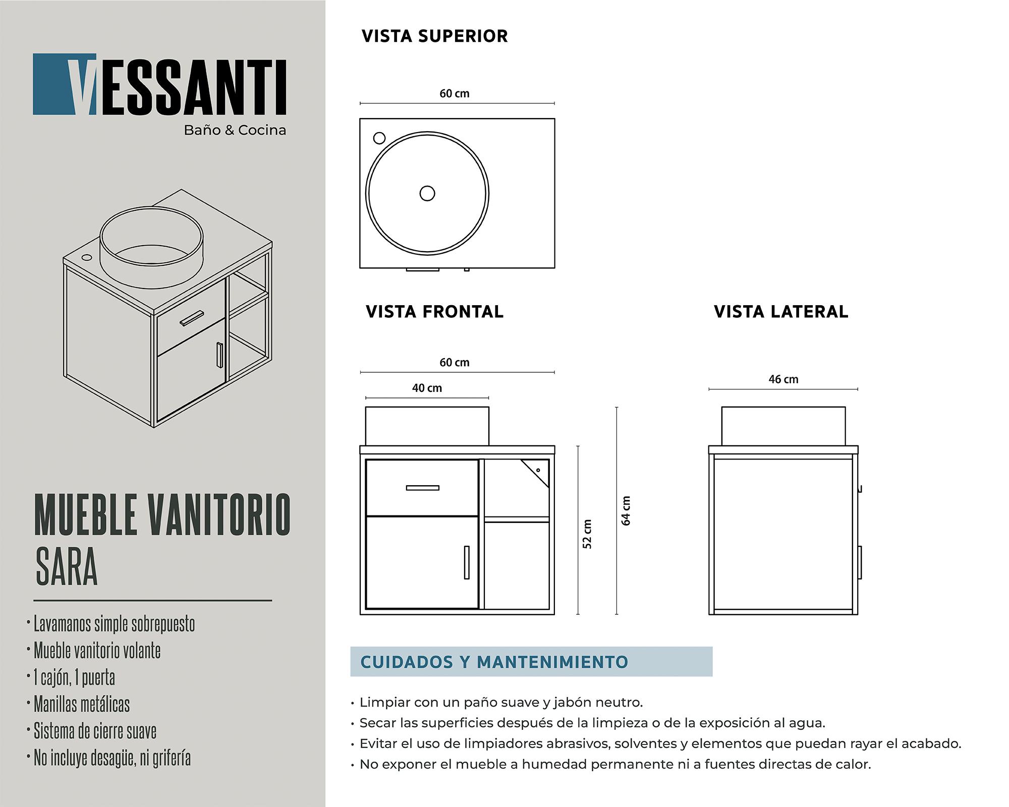 Mueble vanitorio 60x46x52cm Sara-4