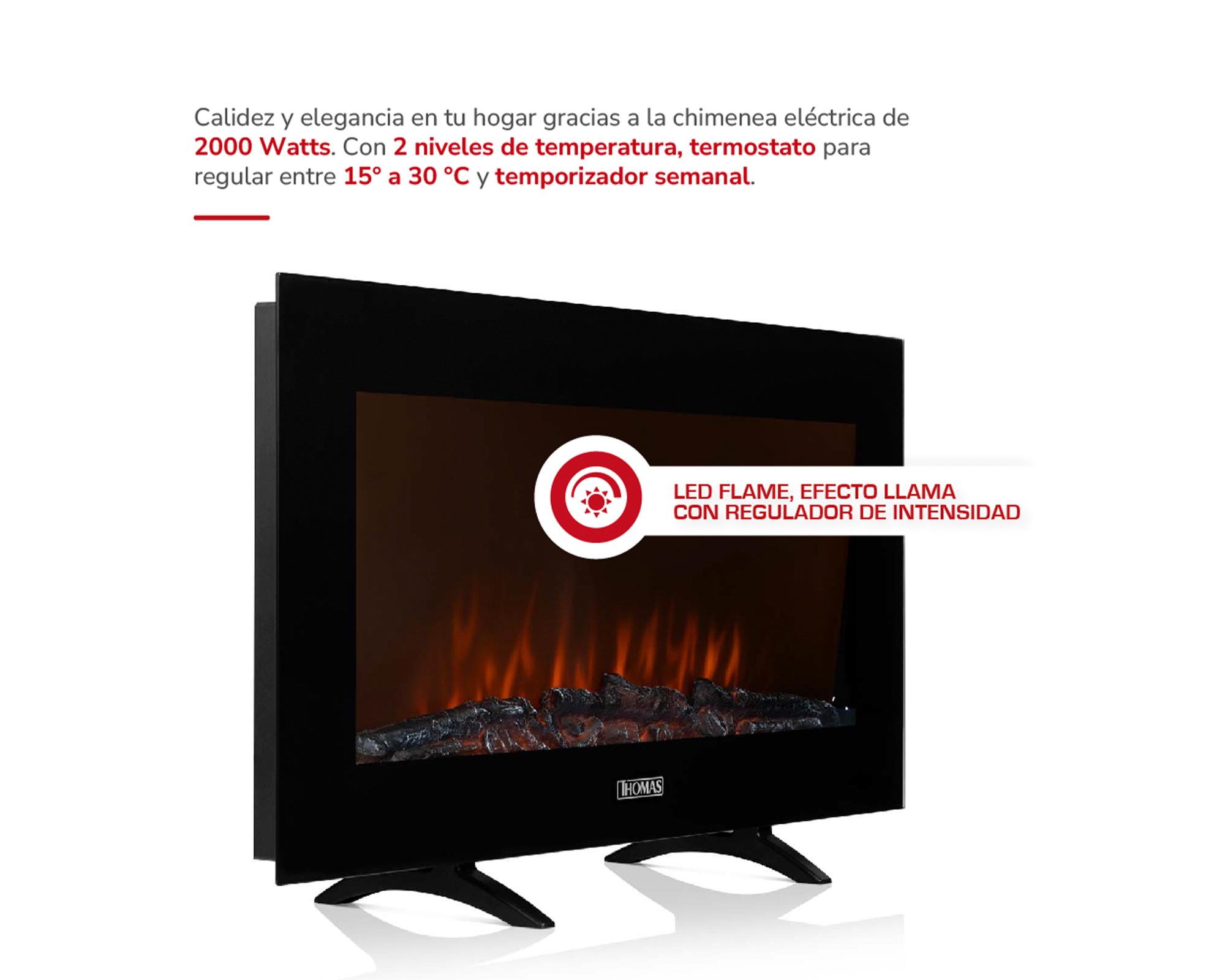 Chimenea eléctrica TH-FP90 2000W negro-3