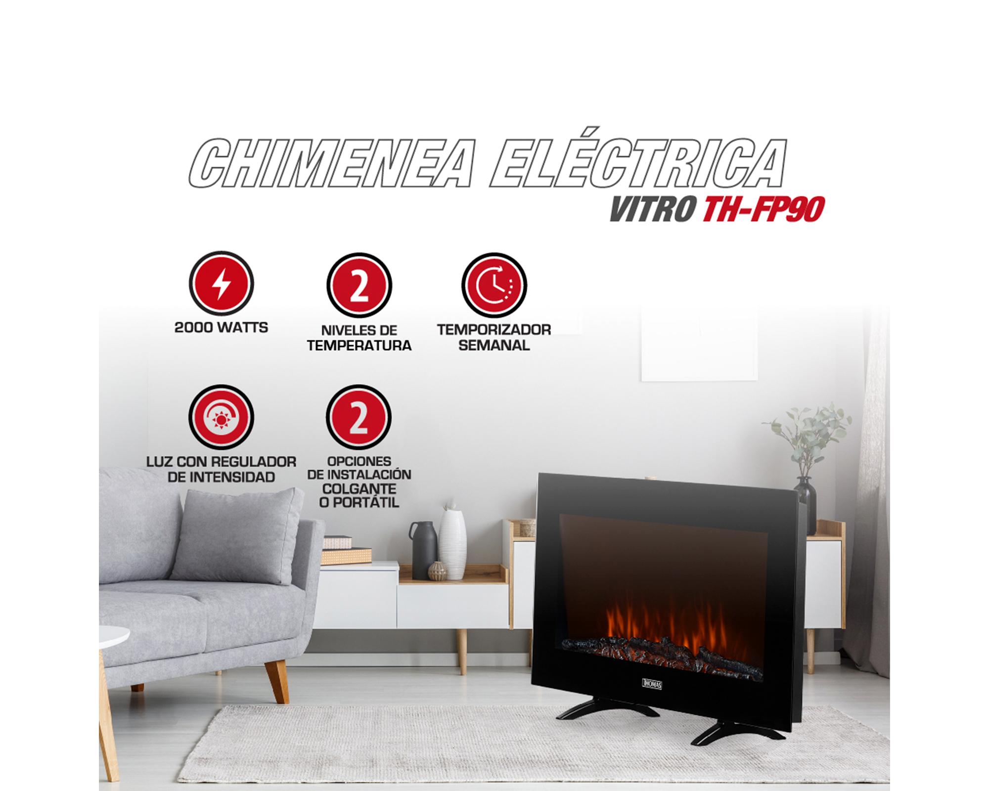 Chimenea eléctrica TH-FP90 2000W negro-1