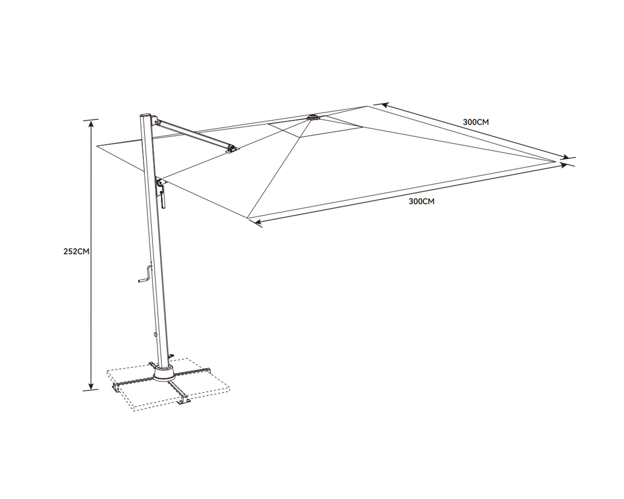 Sombrilla grafito 300 cm-2