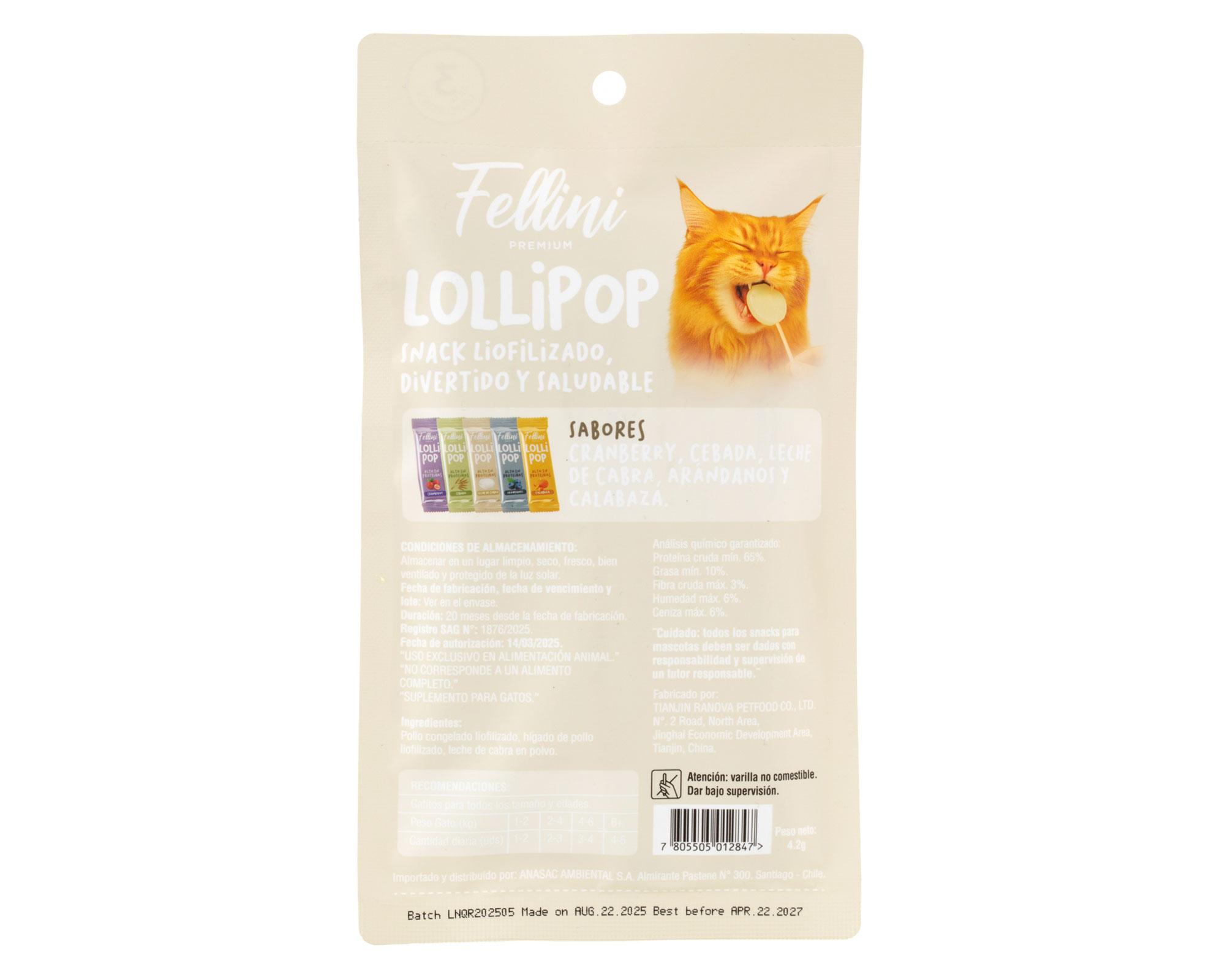 Snack gatos LolliPop Leche de cabra 3 und.-4