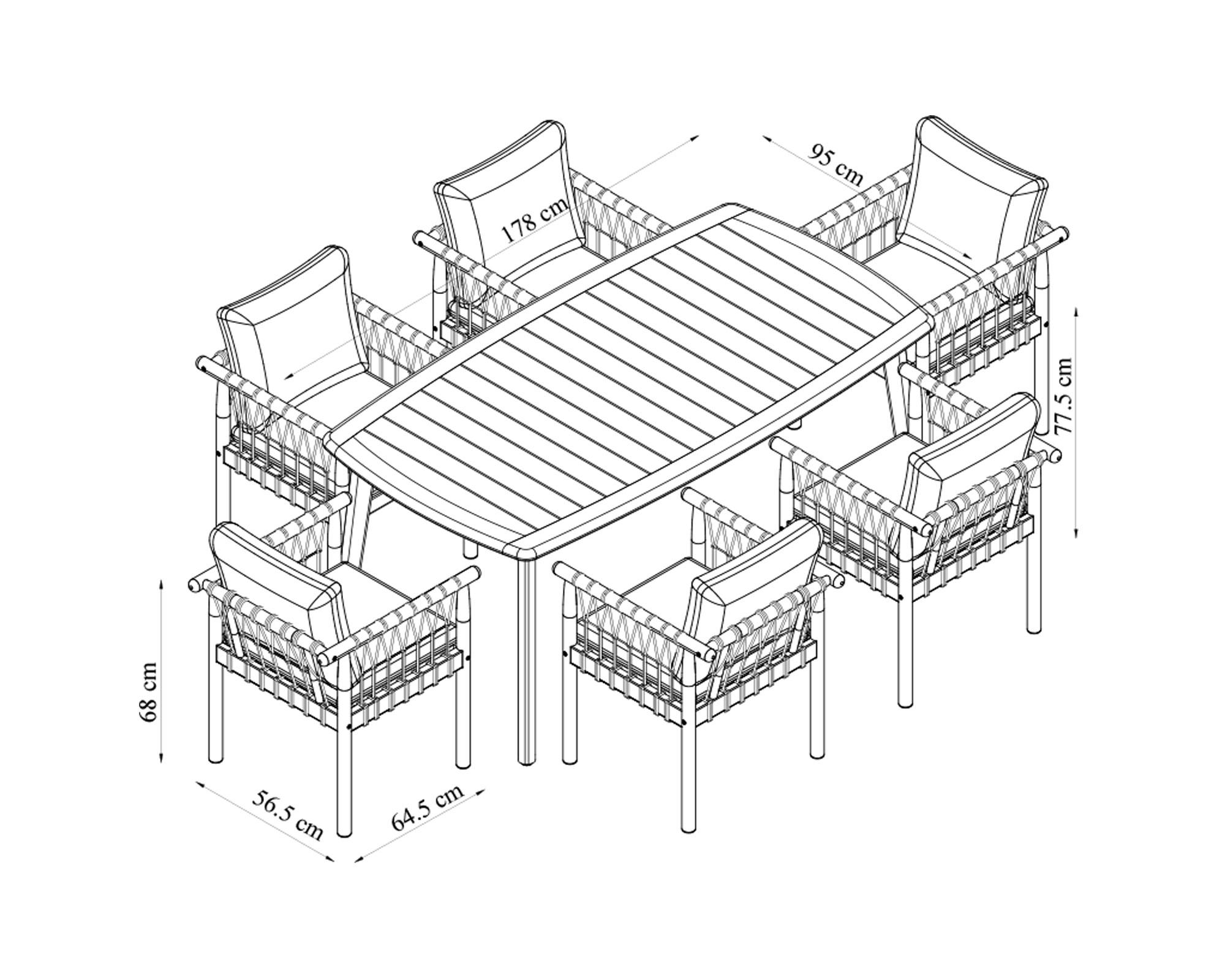 Set comedor 6 Sillas Praia-9
