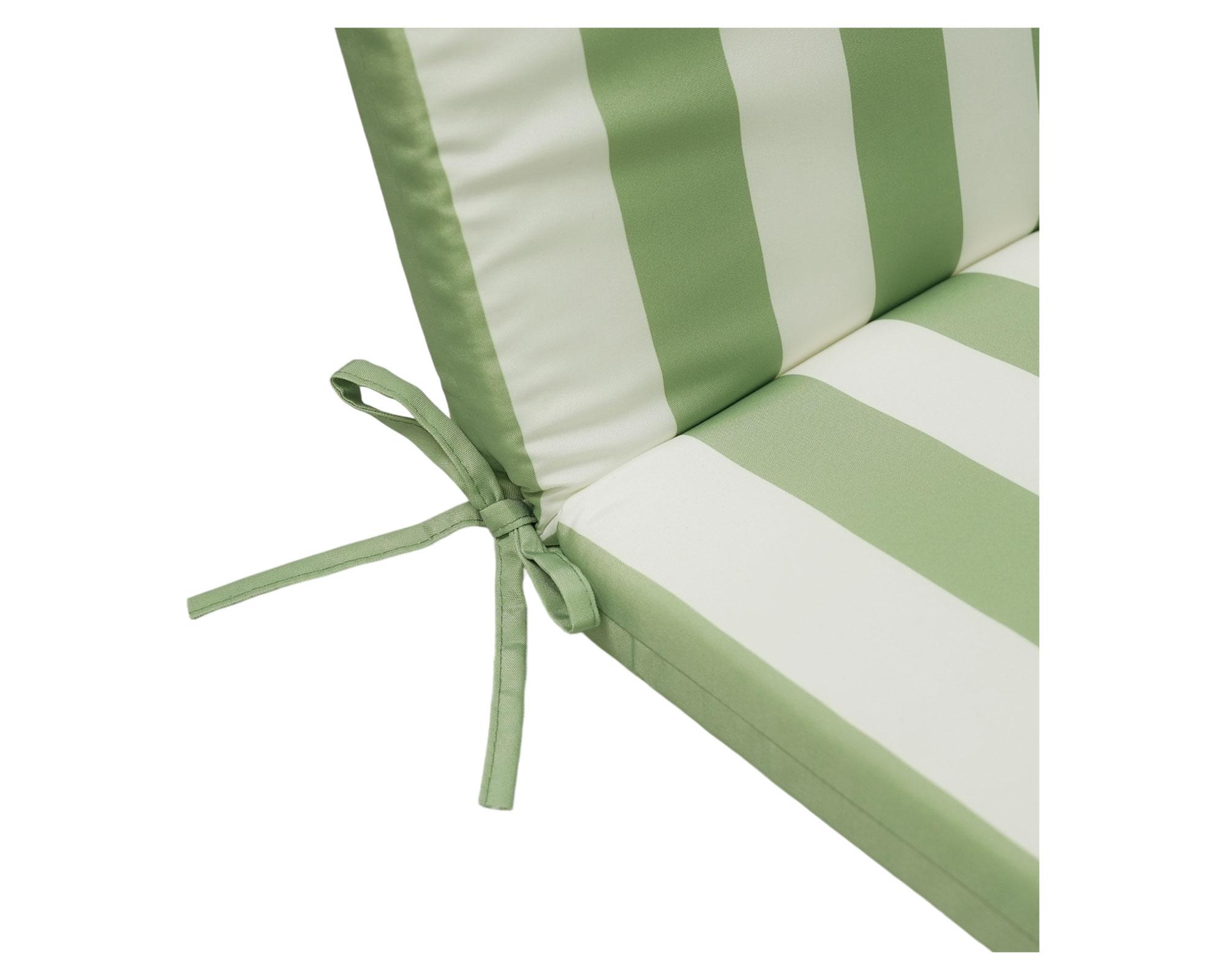 Cojín reposera rayado verde/blanco 60x195 cm-3