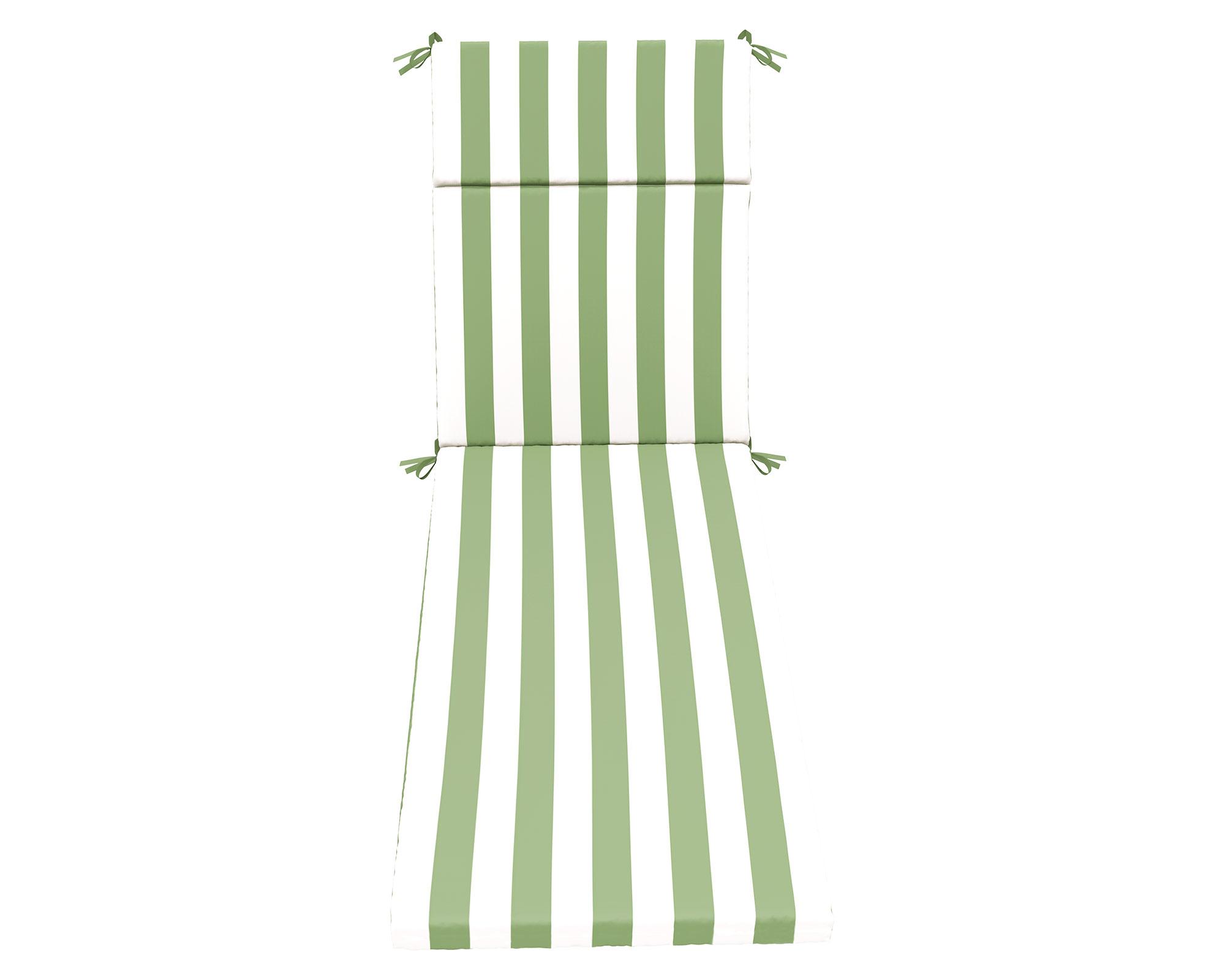 Cojín reposera rayado verde/blanco 60x195 cm-1