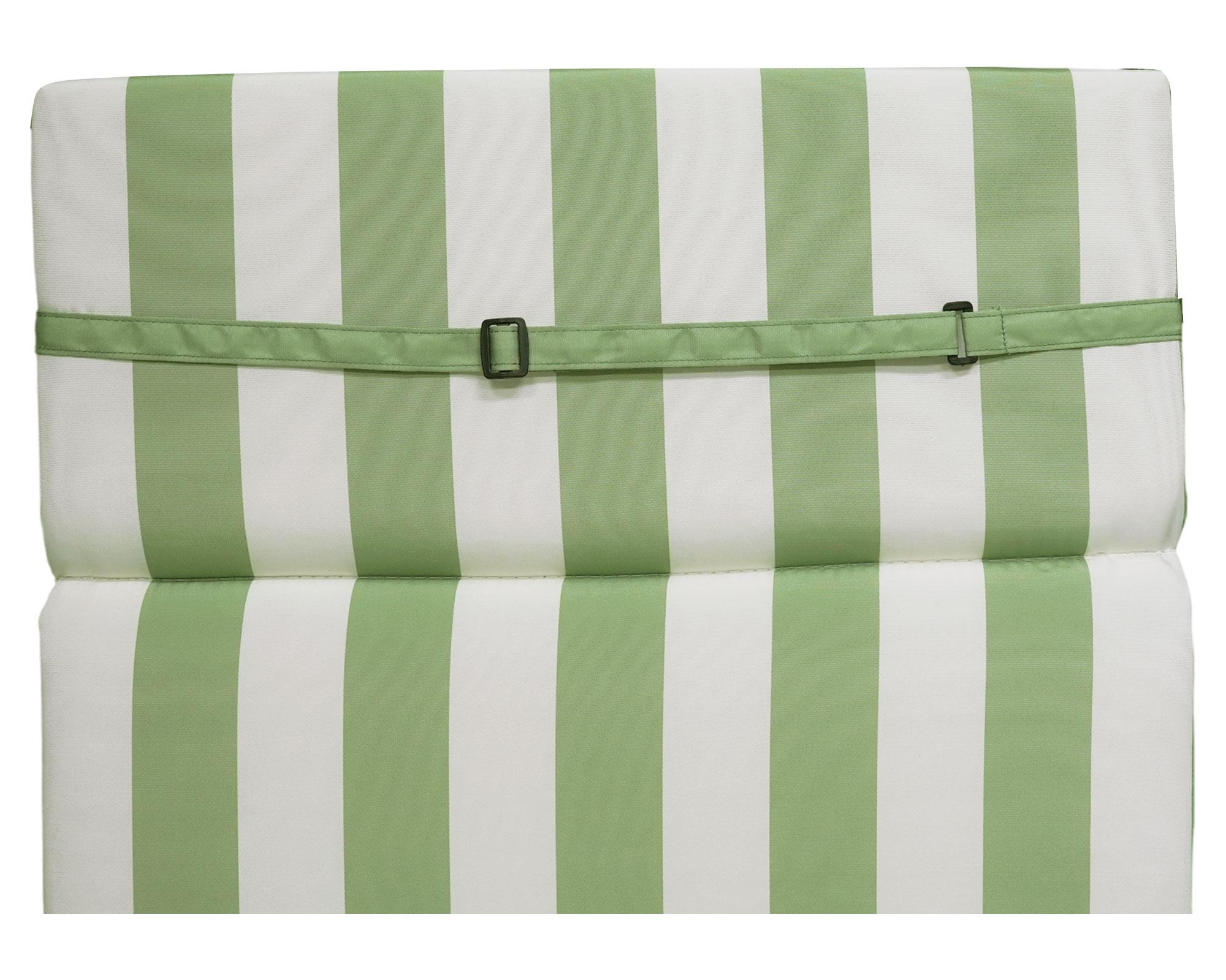 Cojín reposera rayado verde/blanco 60x195 cm-5