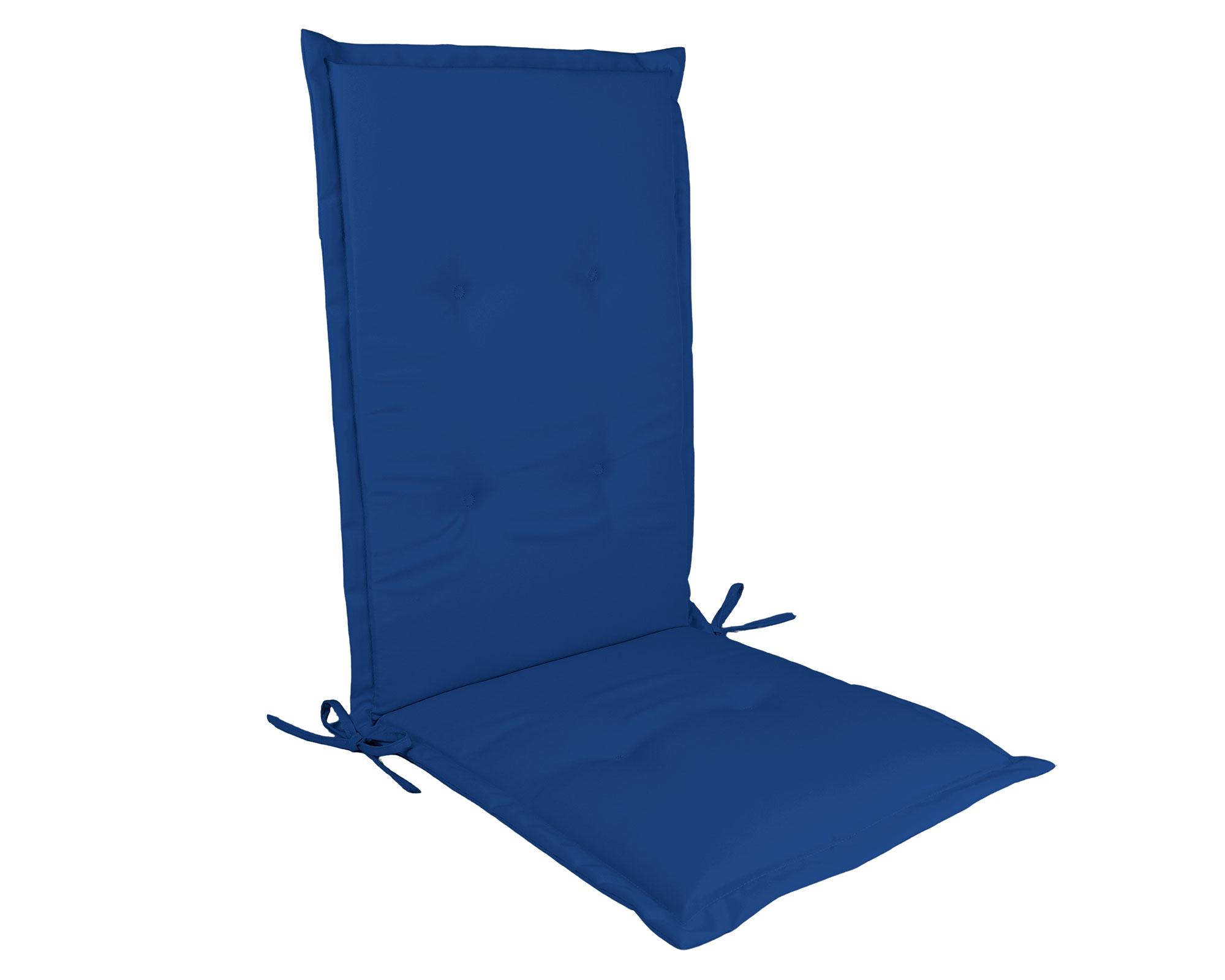 Cojín asiento respaldo azul 43x110 cm-0