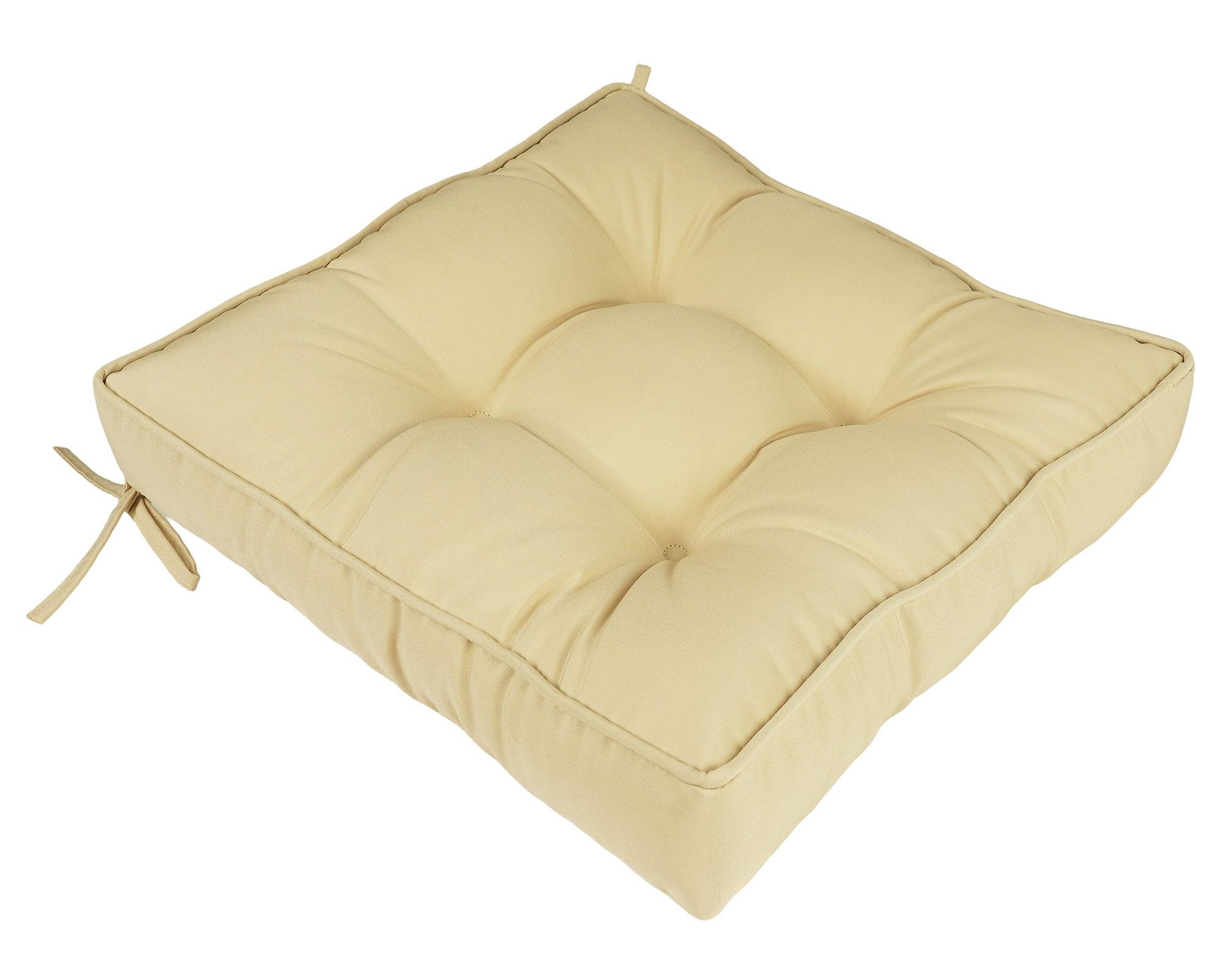 Cojín asiento doble fuelle ecru 40x40 cm-0