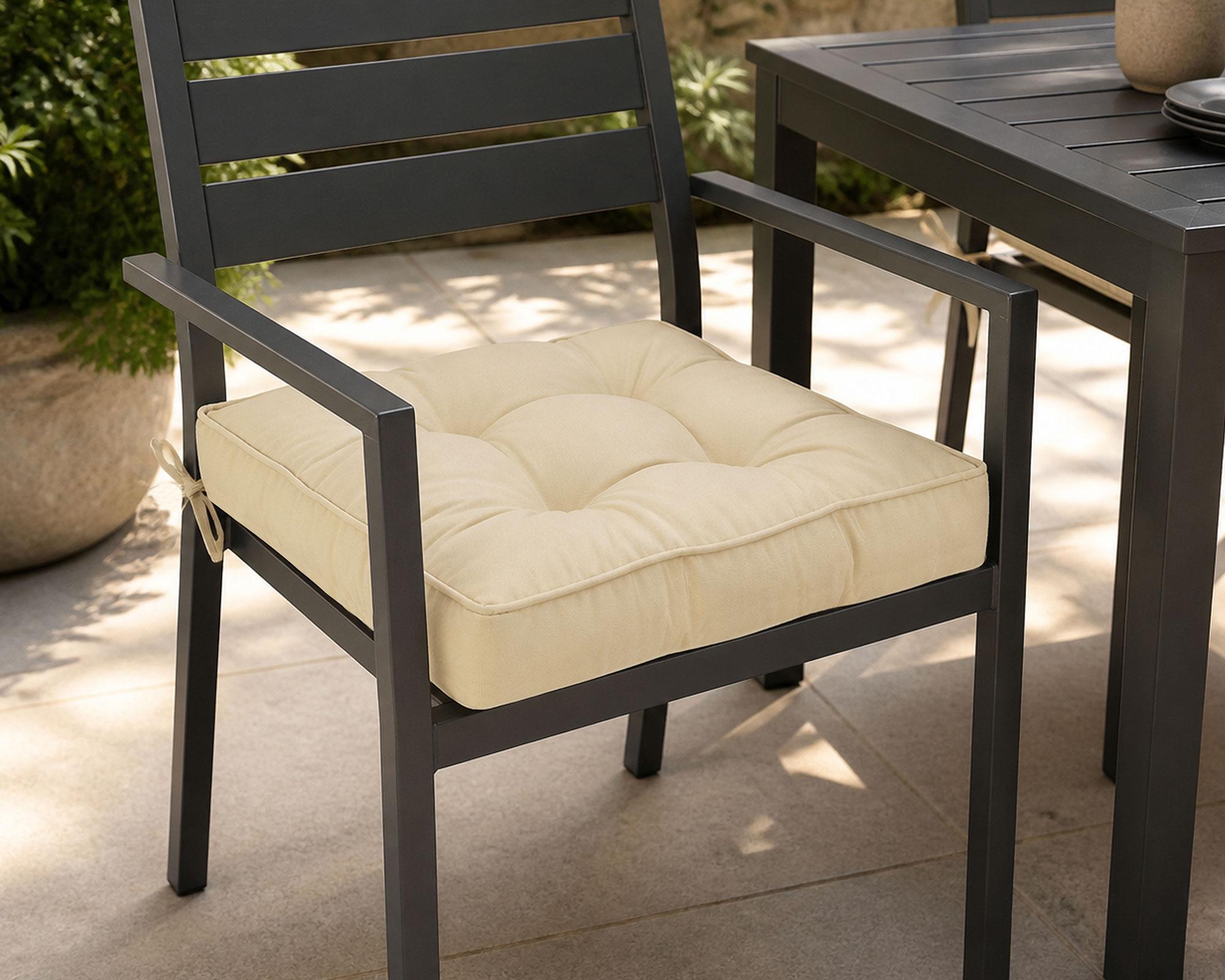 Cojín asiento doble fuelle ecru 40x40 cm-5