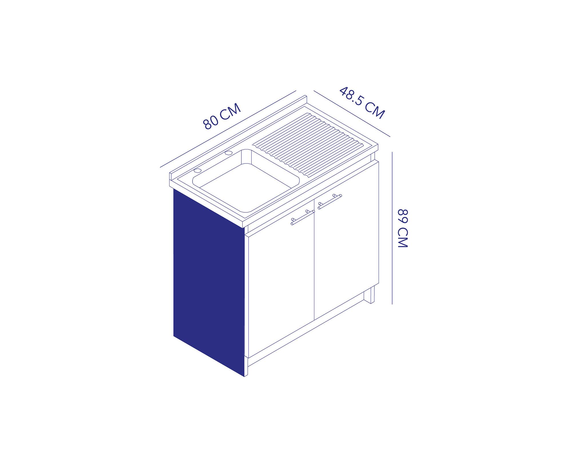 Mueble base lavaplatos izquierdo blanco 80 cm-4