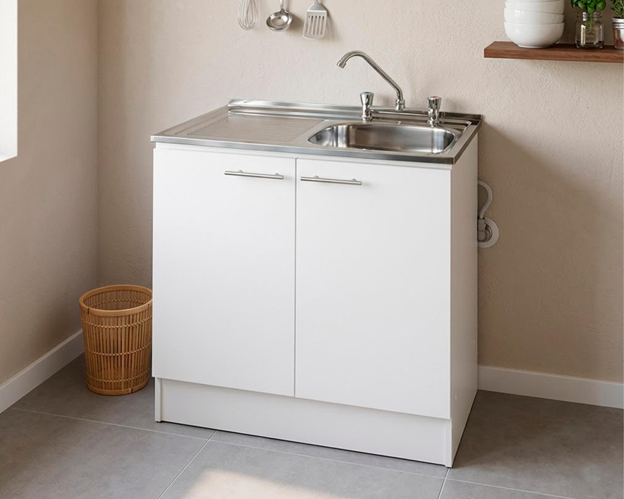 Mueble base lavaplatos 100 izquierdo blanco 98 cm-3