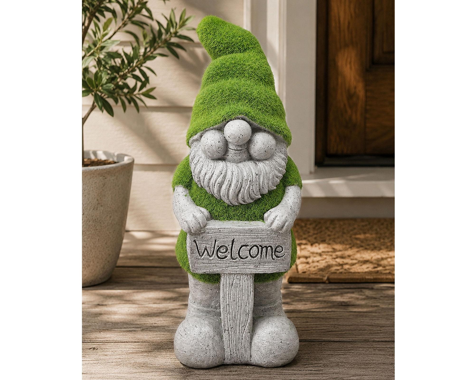 Figura decorativa pasto sintético Gnomo 38 cm-2