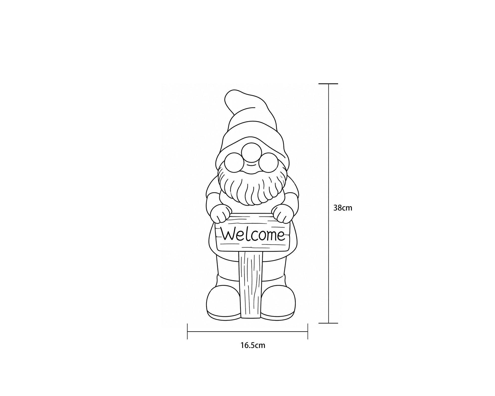 Figura decorativa pasto sintético Gnomo 38 cm-3