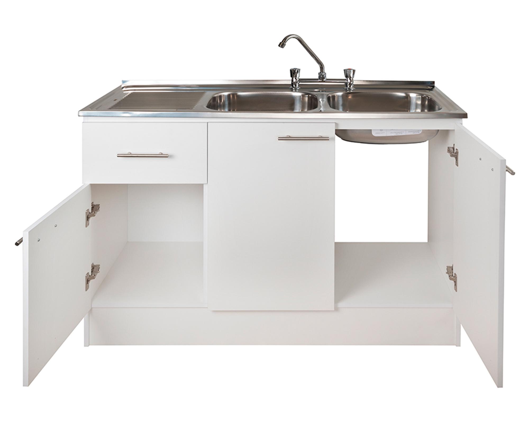 Mueble base lavaplatos 120 izquierdo blanco 118 cm-1