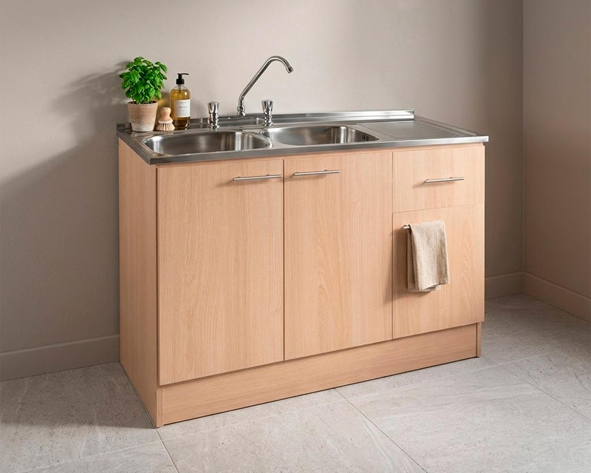 Mueble base lavaplatos derecho beige 120 cm-3
