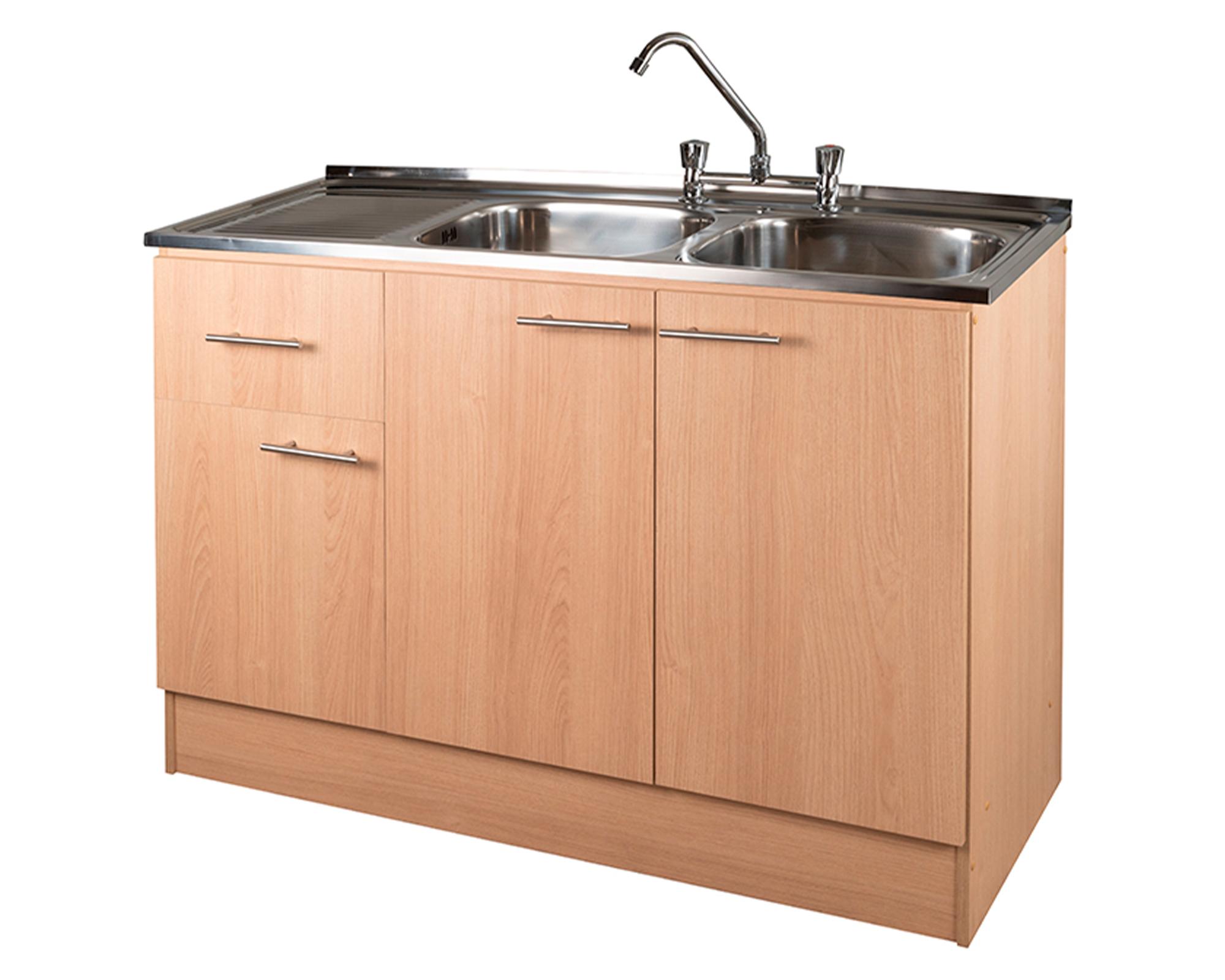 Mueble base lavaplatos 120 derecho beige 118 cm-0