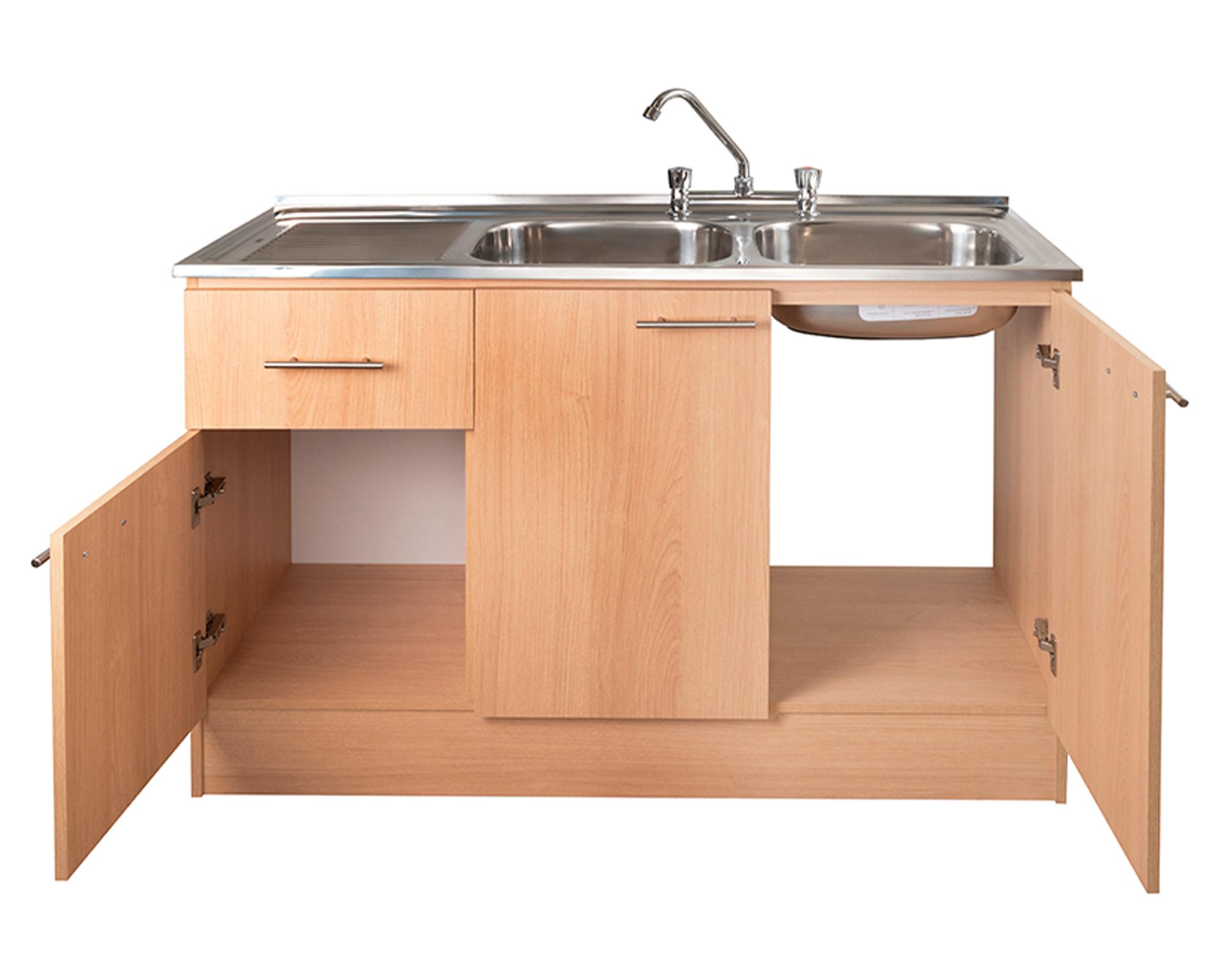 Mueble base lavaplatos 120 derecho beige 118 cm-1