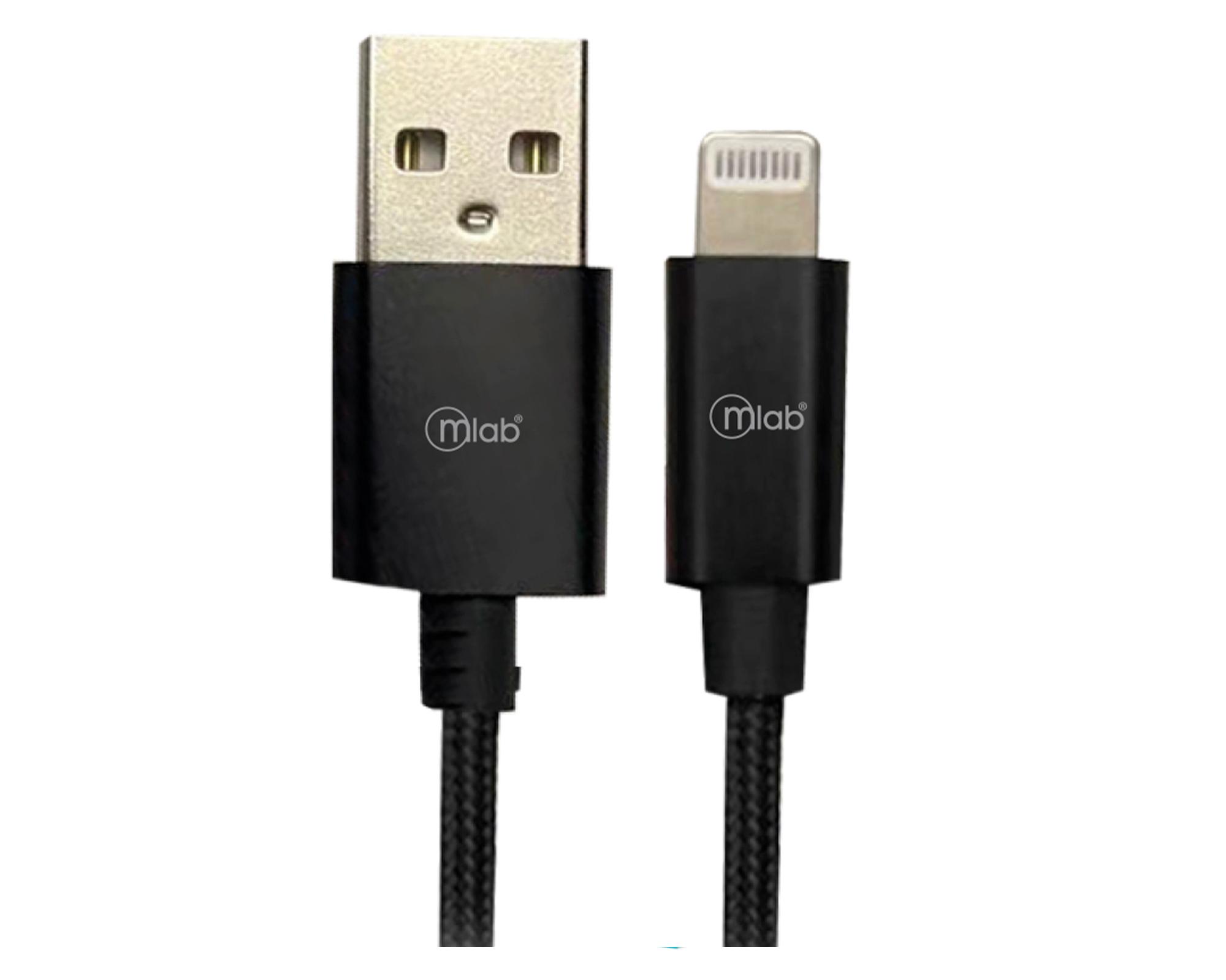 Cable USB a lightning certificado black 1m-0