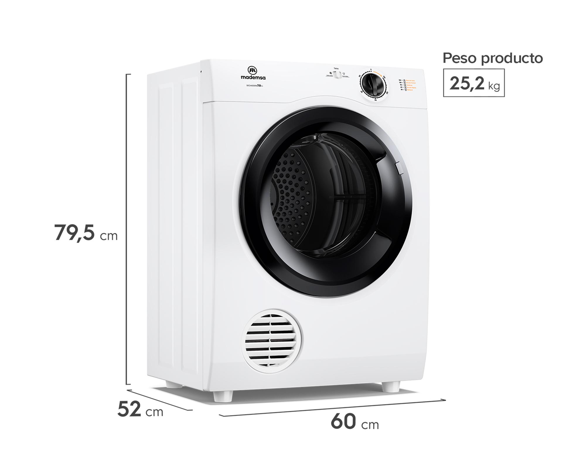 Secadora carga frontal 7DBZGPRO 7 kg blanco-4
