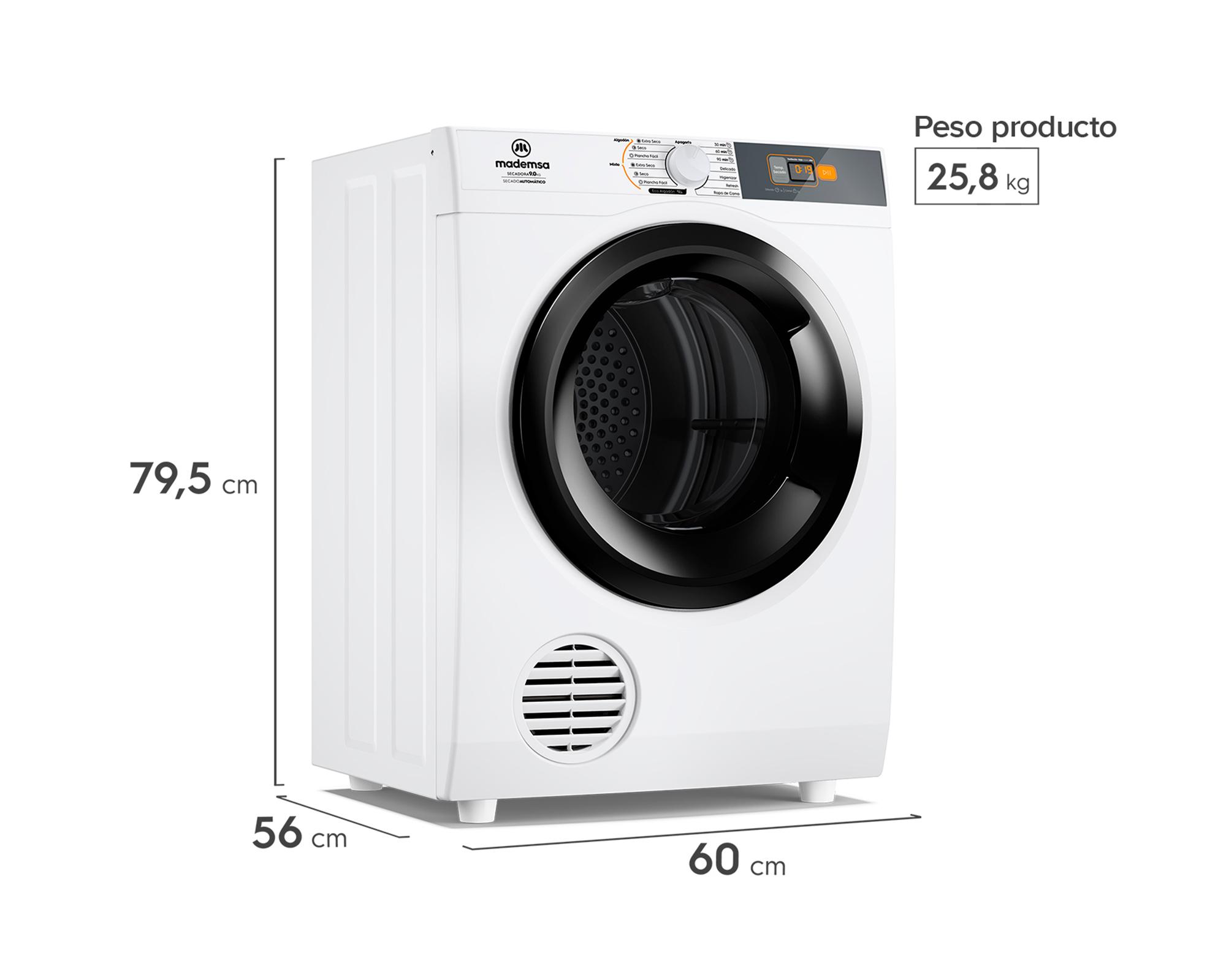 Secadora carga frontal 9DBZGPRO 9 kg blanco-4