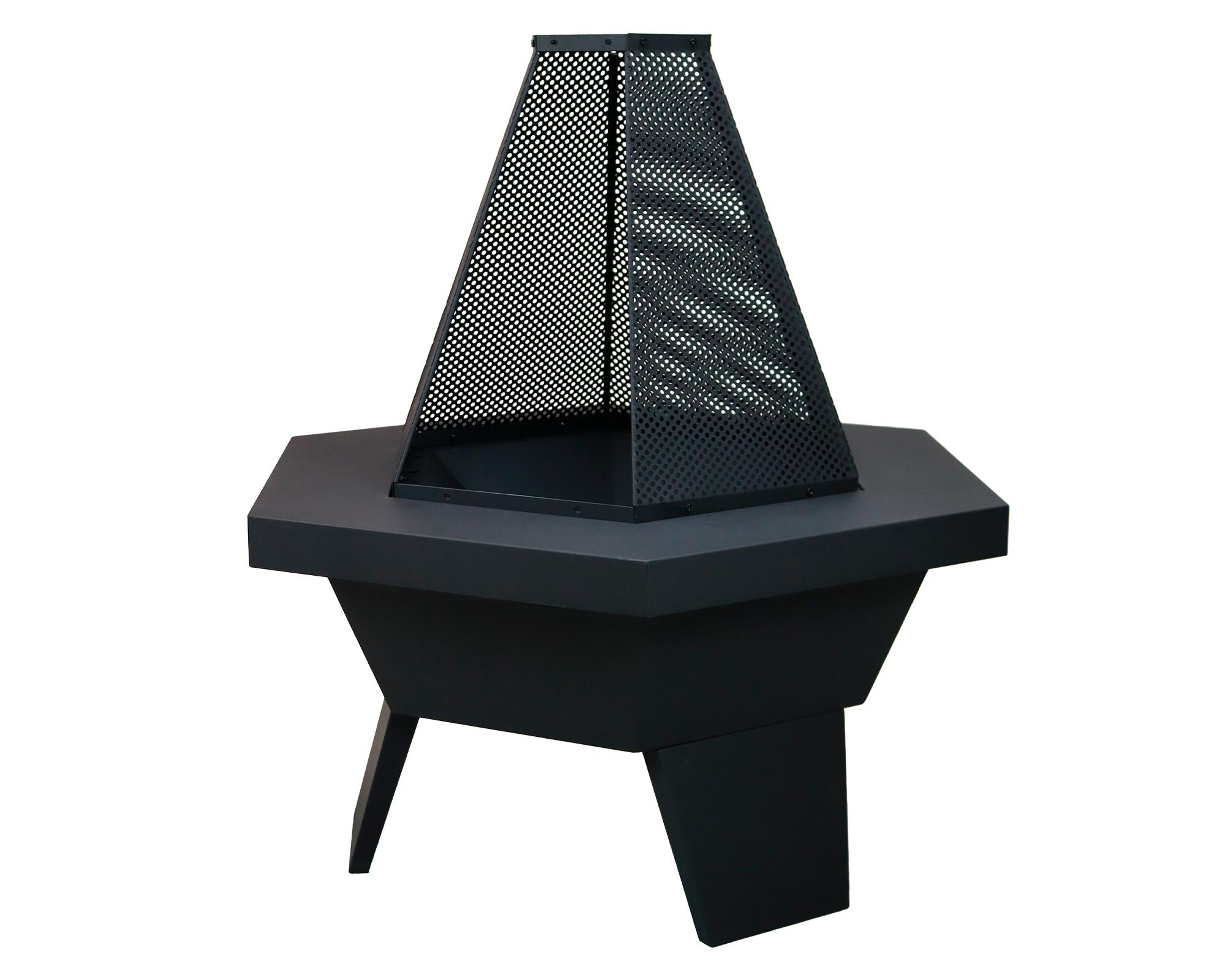 Brasero Rain 1 quemador negro mate.-2