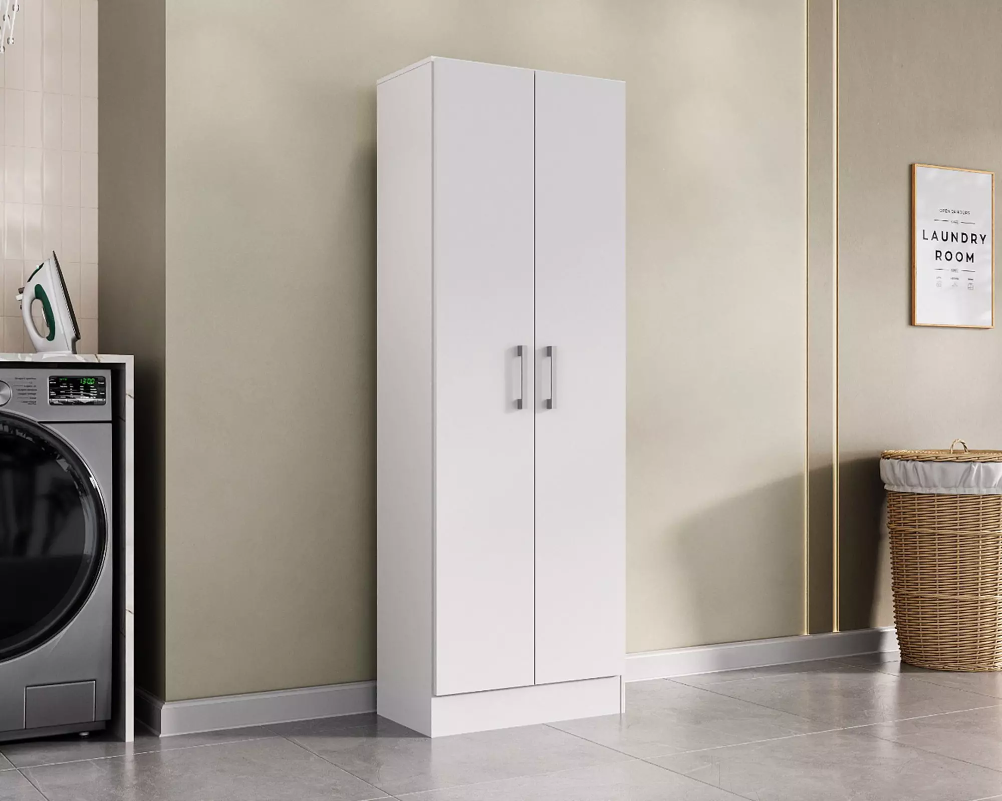 Utilero multiuso 2 puertas 160 cm blanco-2
