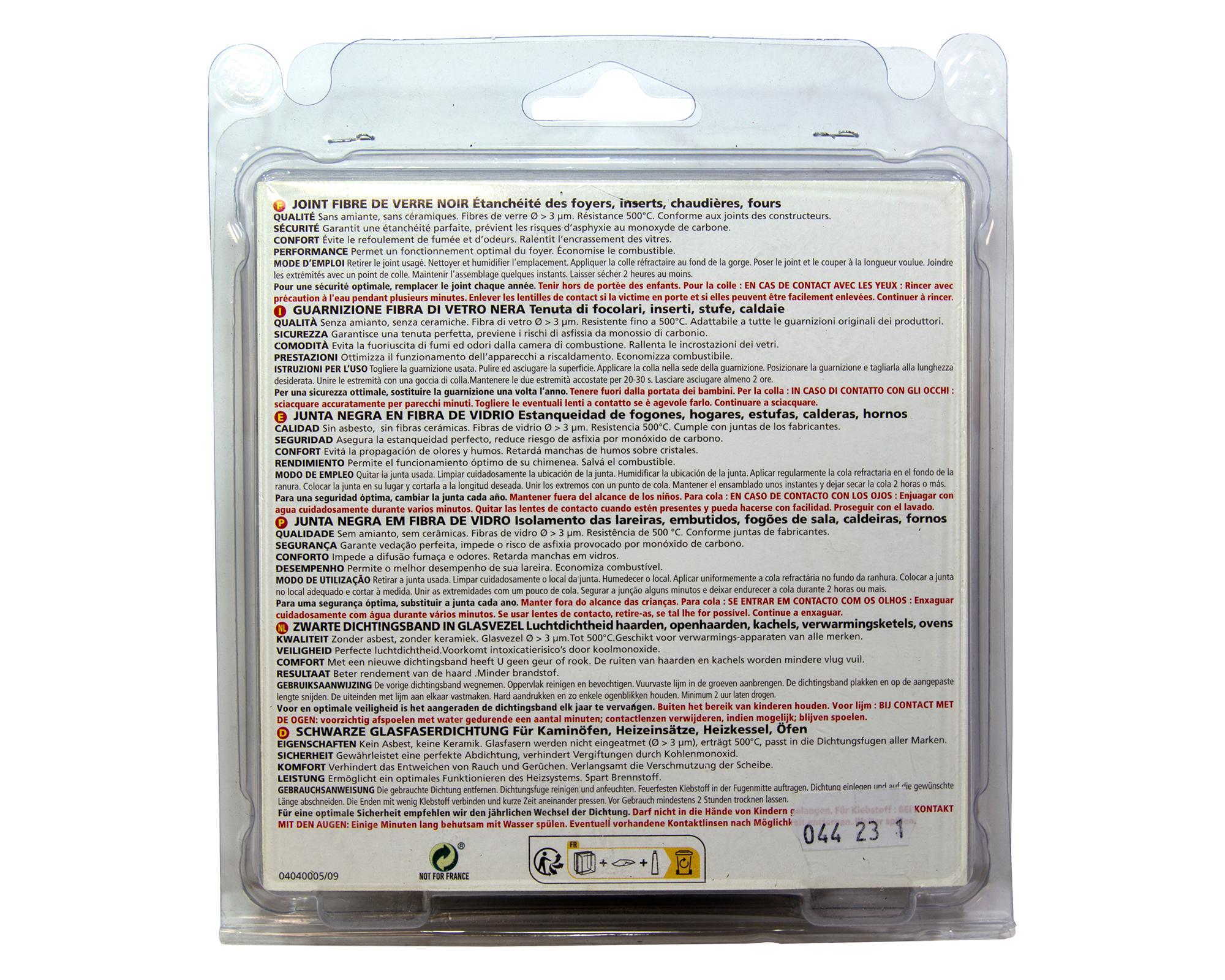 Junta refractaria autoadhesiva 10x2 mm x 2.5 m-2