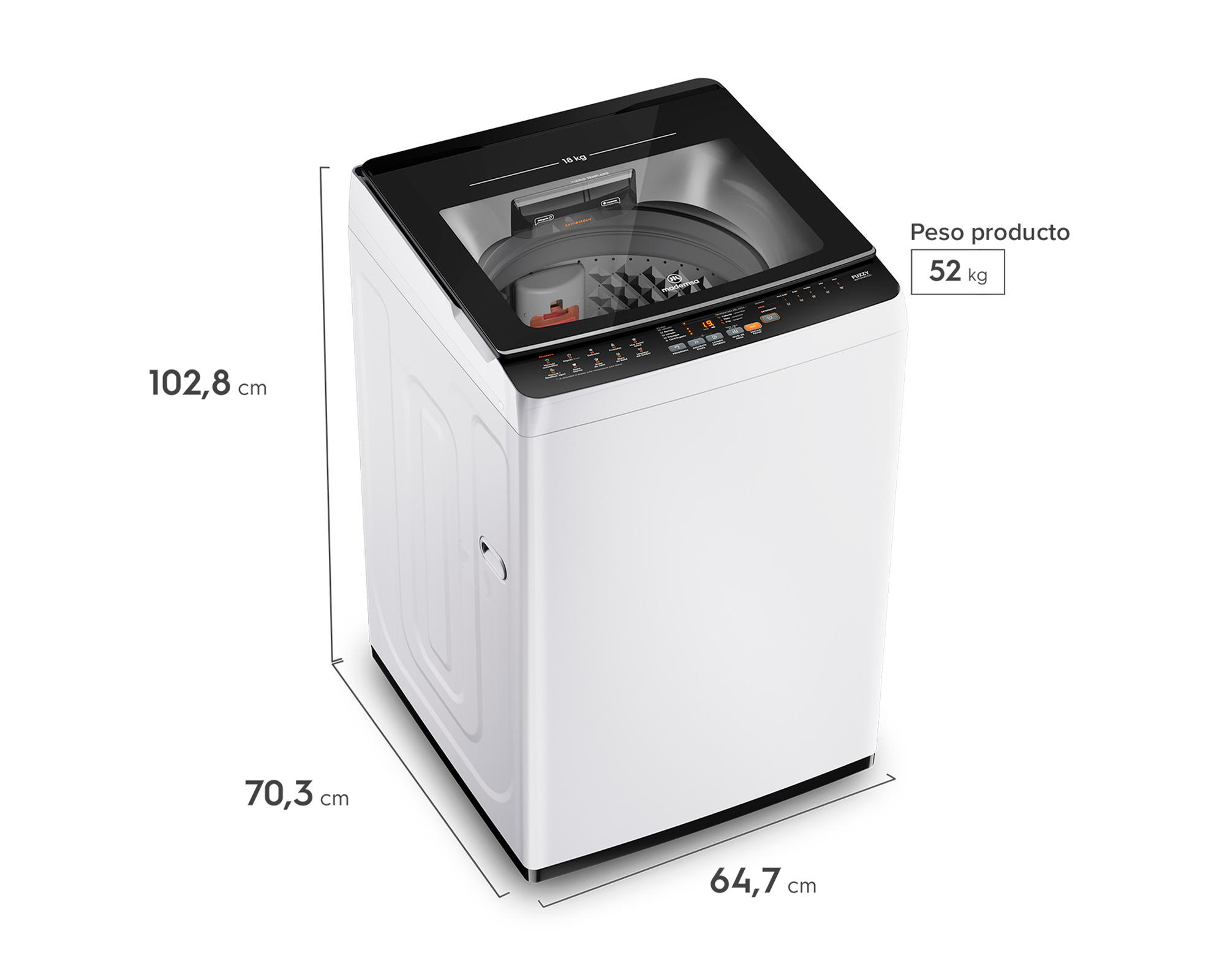 Lavadora automática MDWMT18W carga superior 18 kg blanco-4