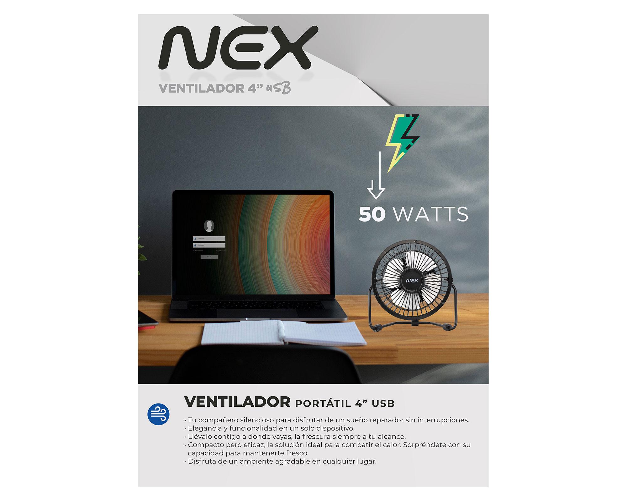 Ventilador USB 4'' negro-5