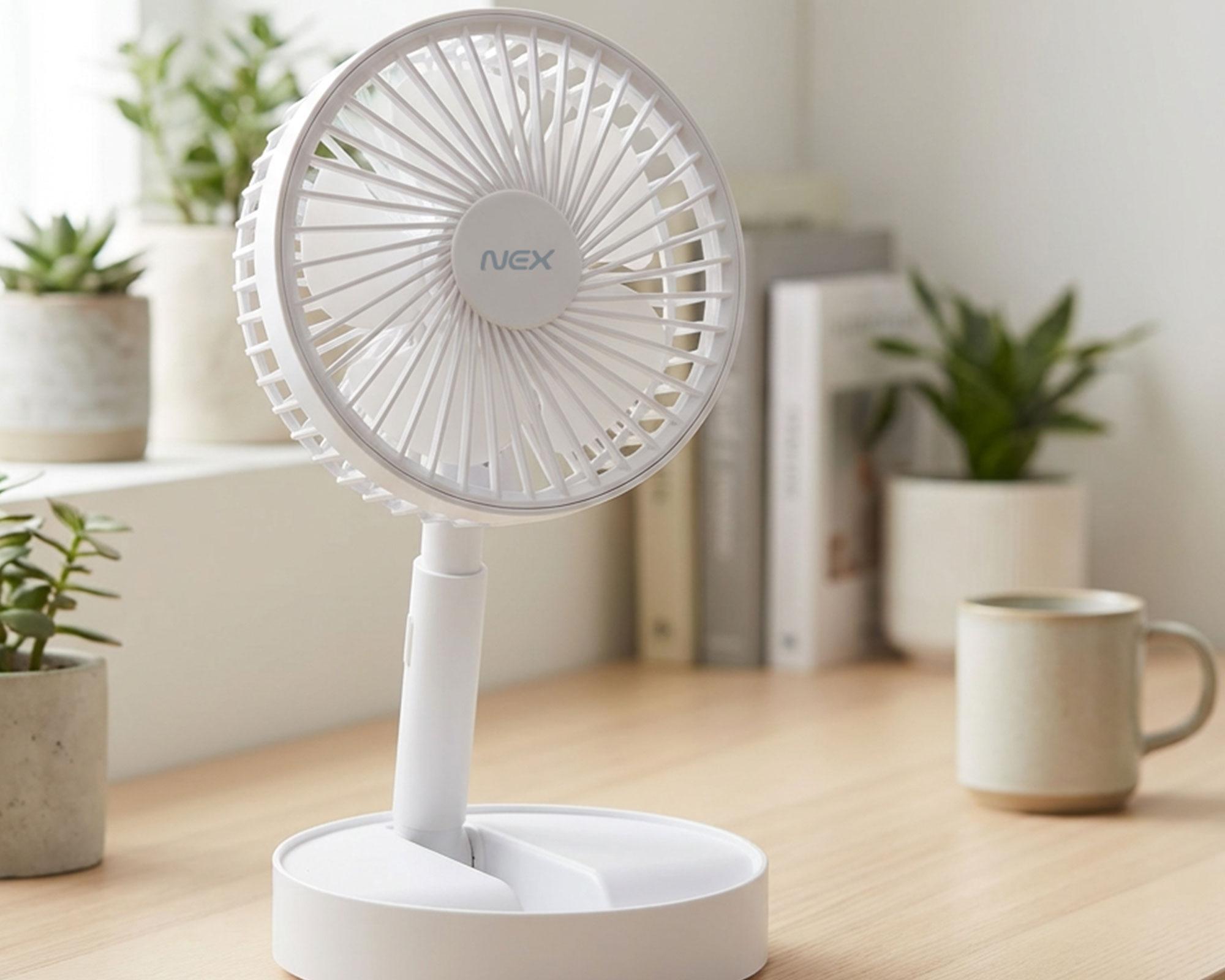 Ventilador portátil plegable blanco-4