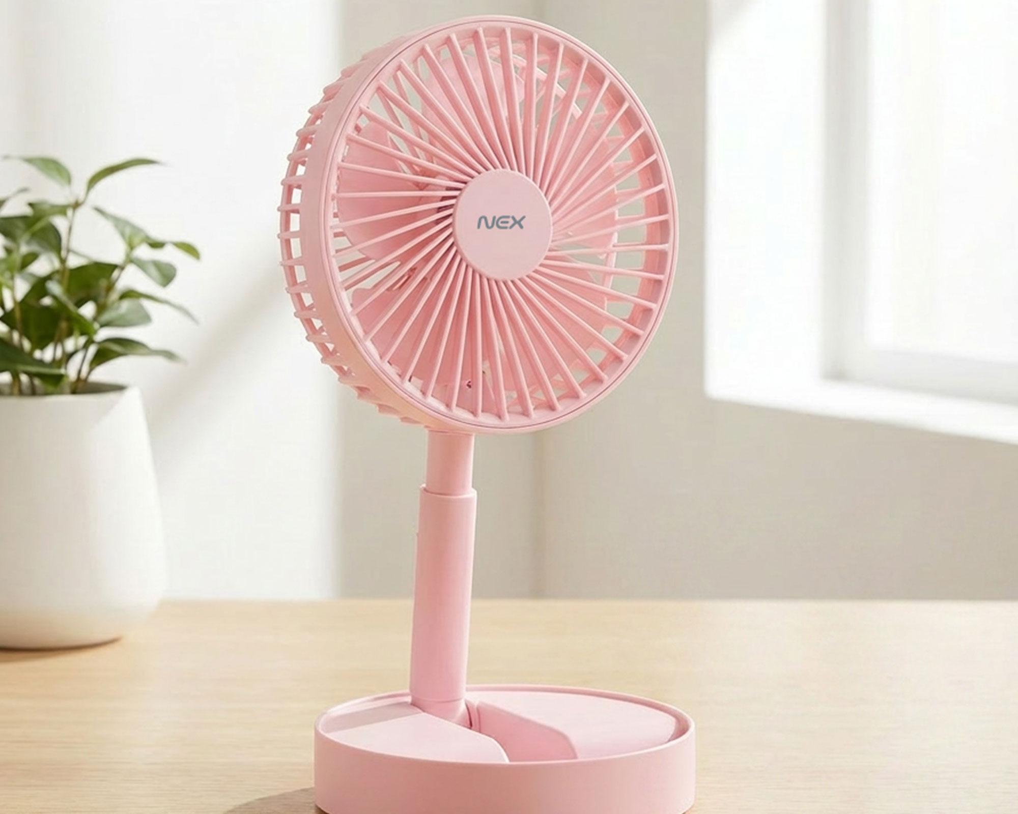 Ventilador portátil plegable rosa-4