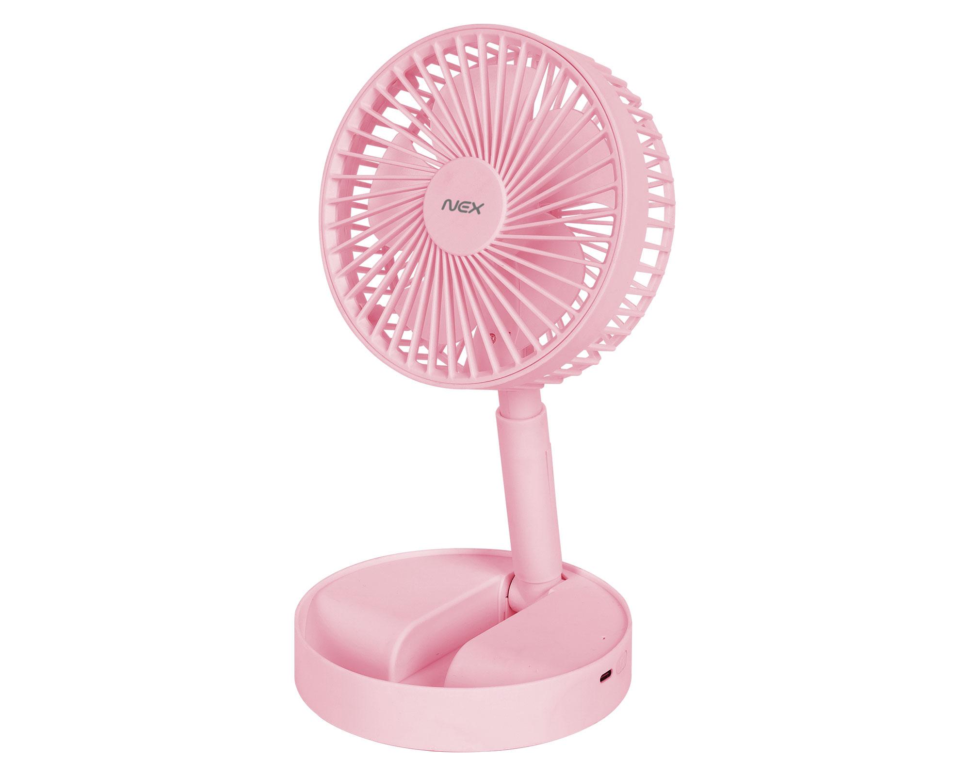 Ventilador portátil plegable rosa-0