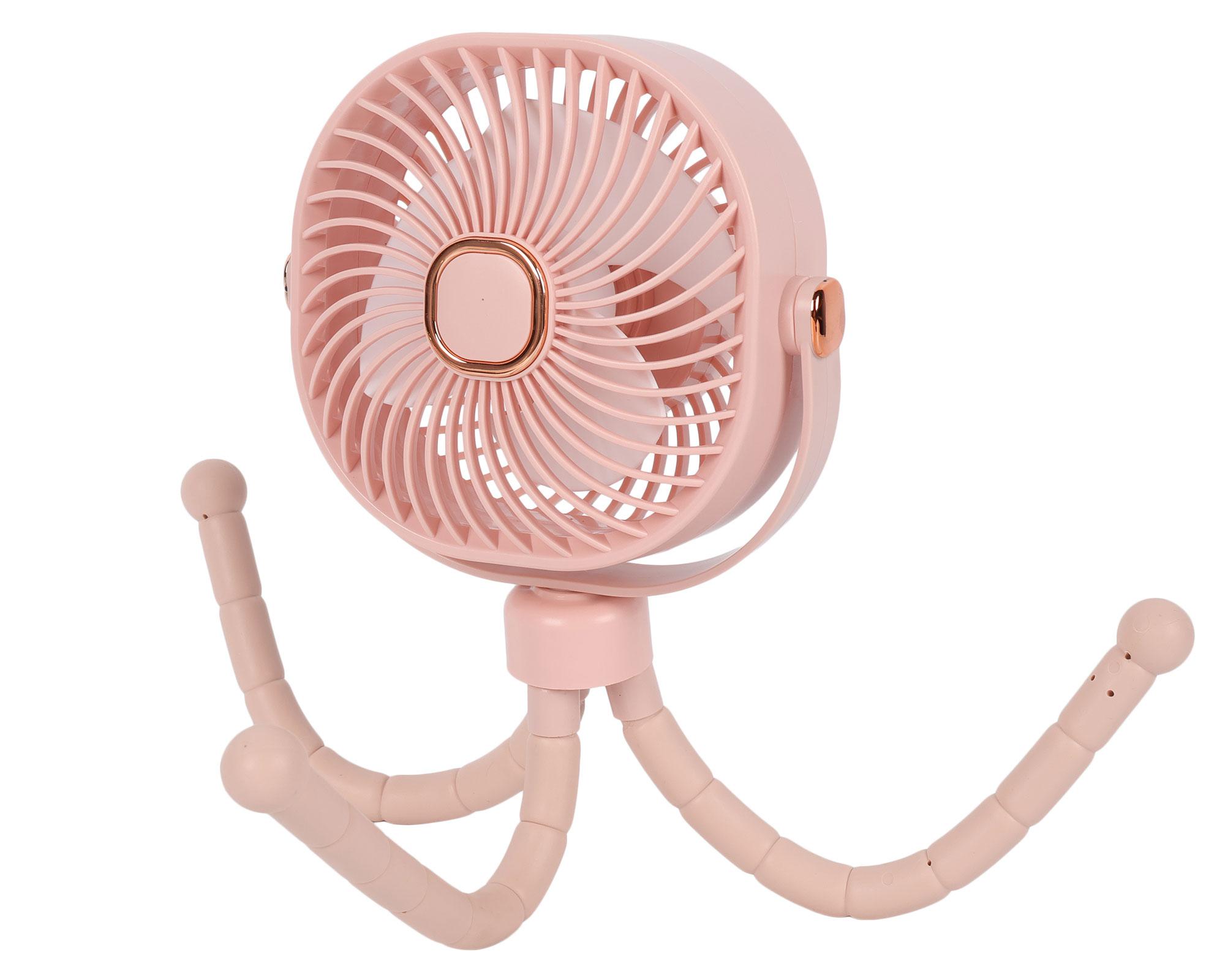 Ventilador portátil pulpo rosa-4