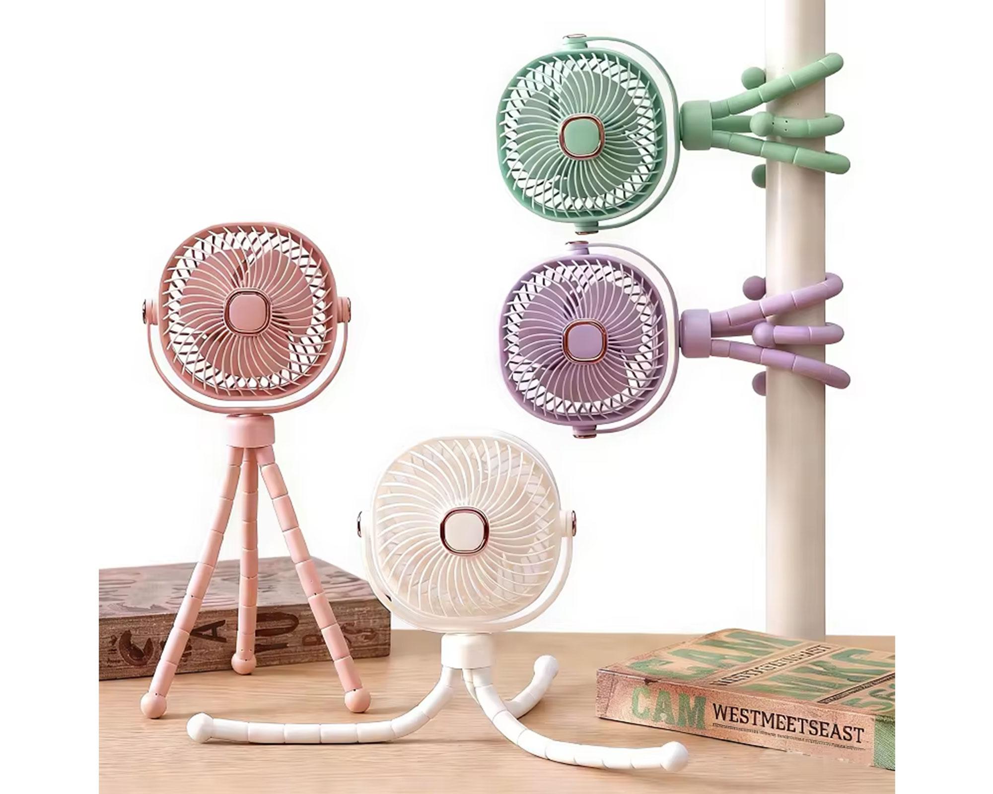 Ventilador portátil pulpo verde-9