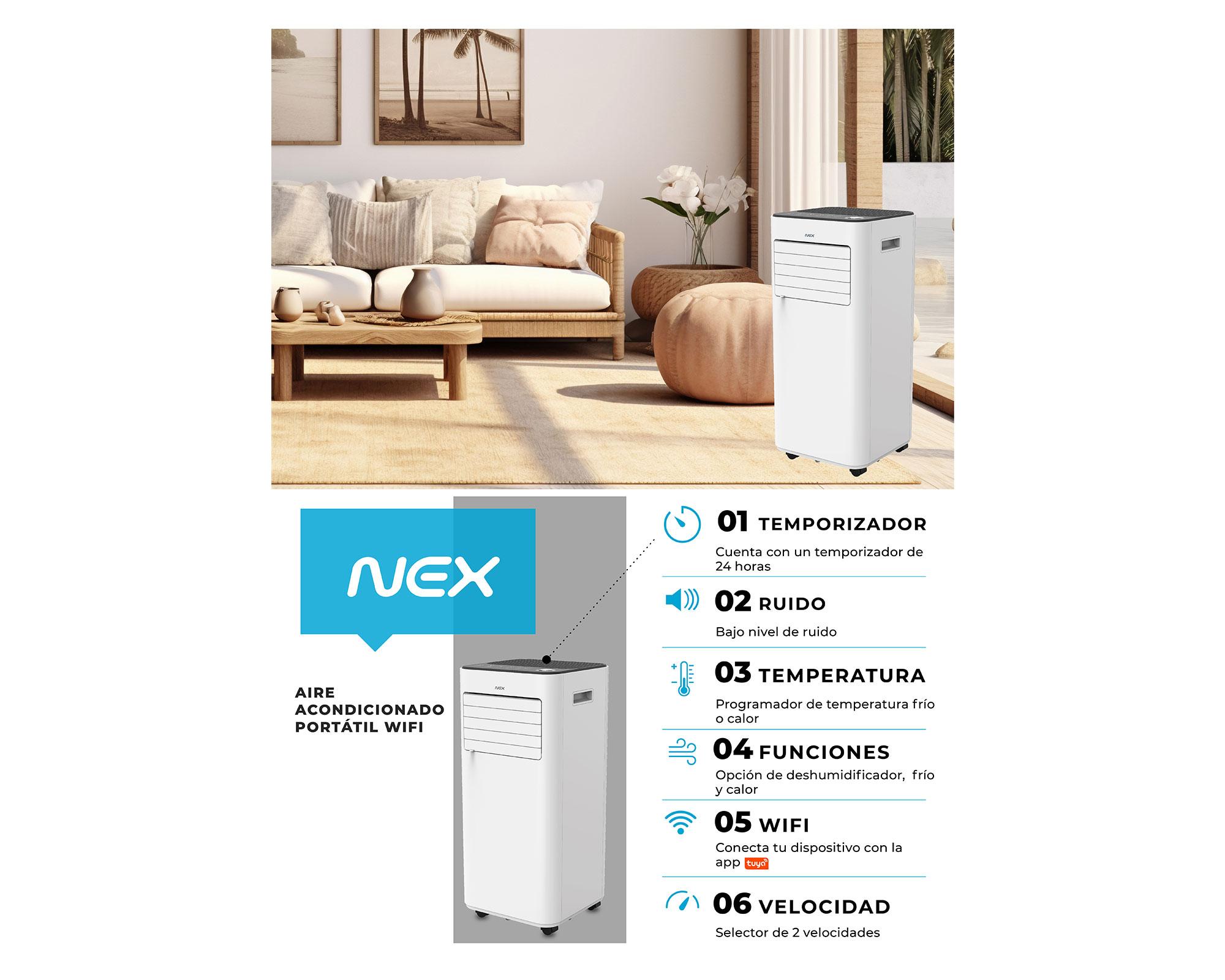 Aire acondicionado portátil Frío/Calor 9000BTU-10