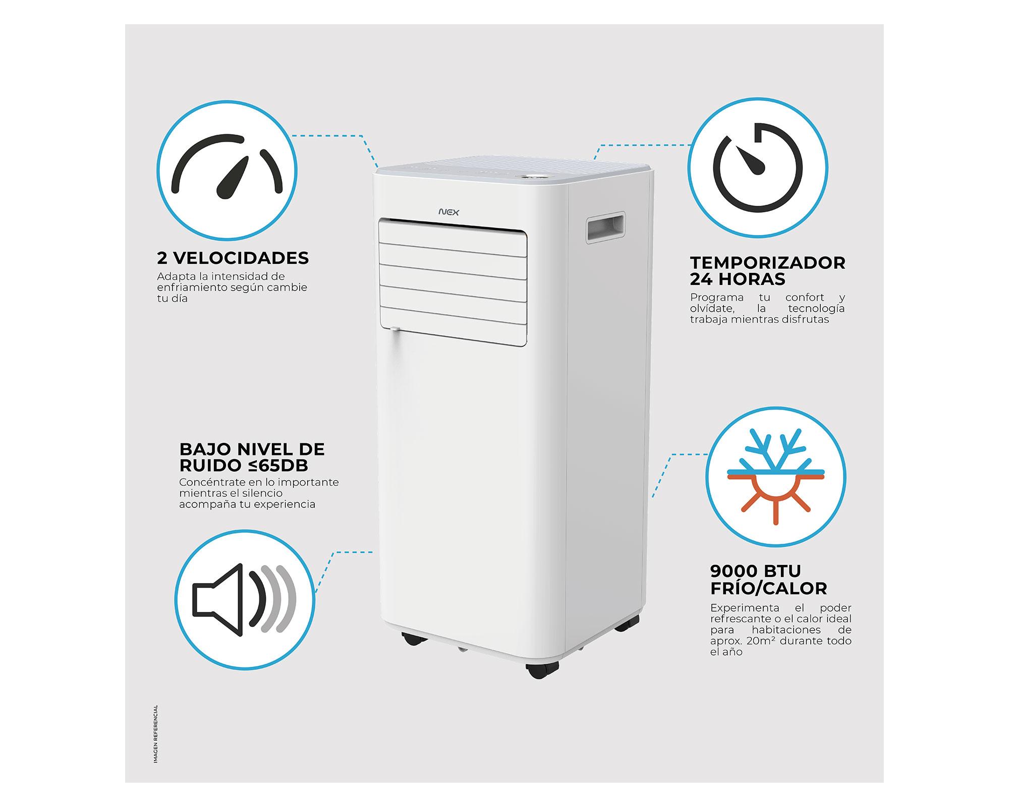 Aire acondicionado portátil Frío/Calor 9000BTU-8