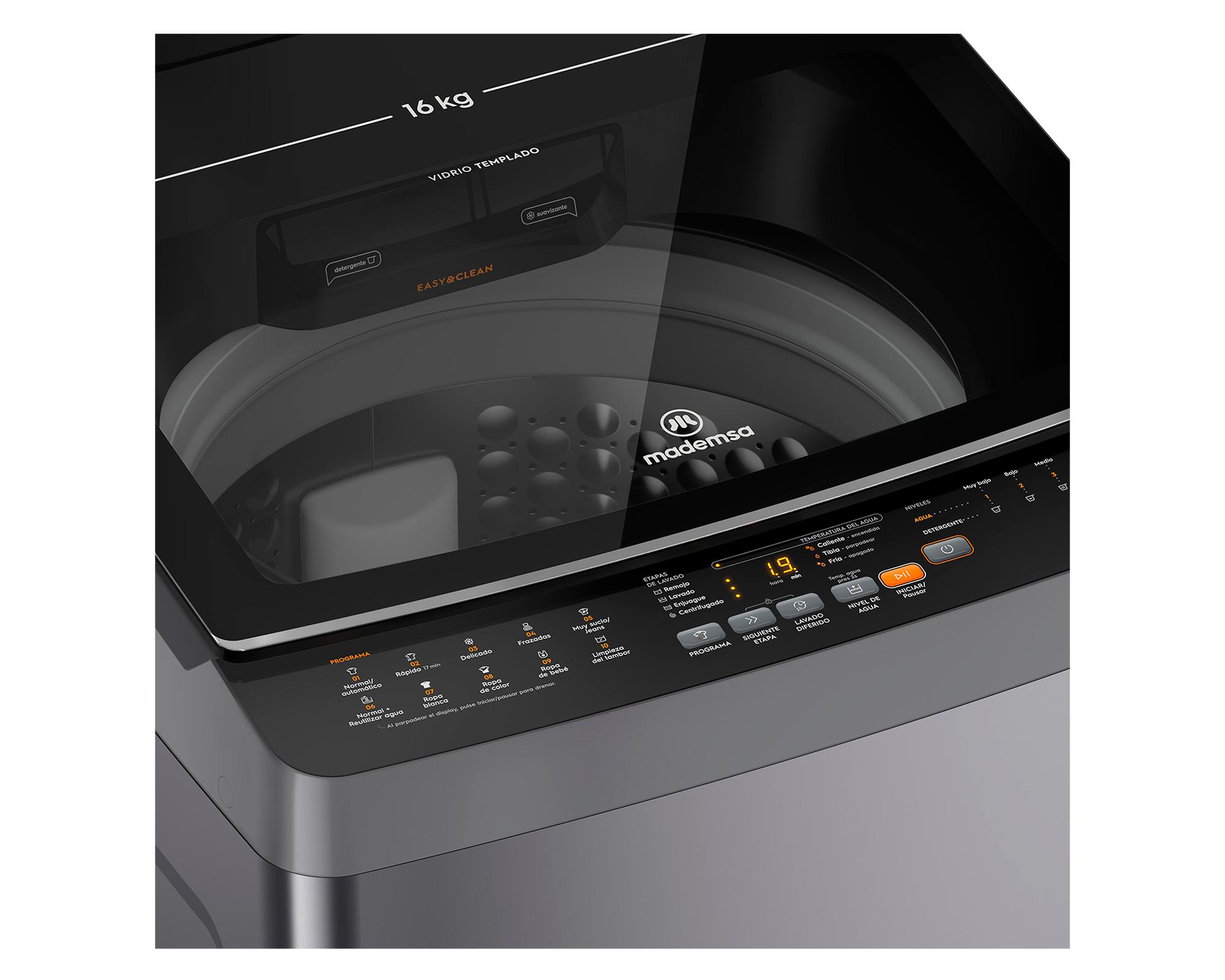 Lavadora automática MDWMT16S carga superior 16 kg silver-1