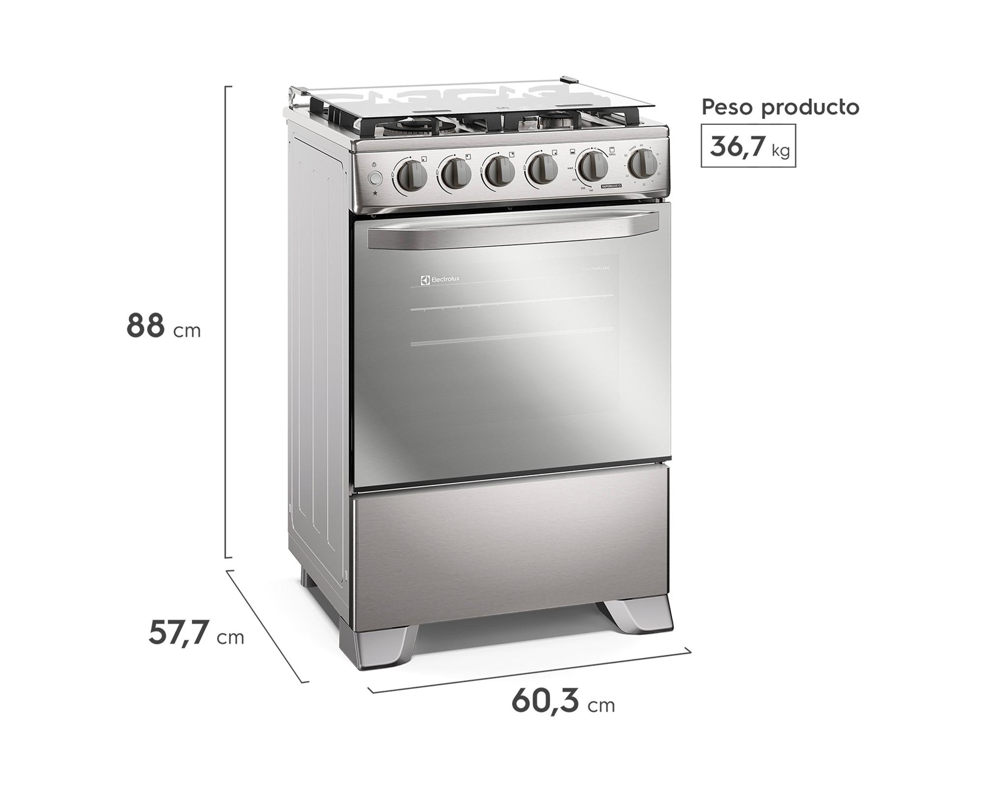 Cocina a gas FE4SXC 4 quemadores-4