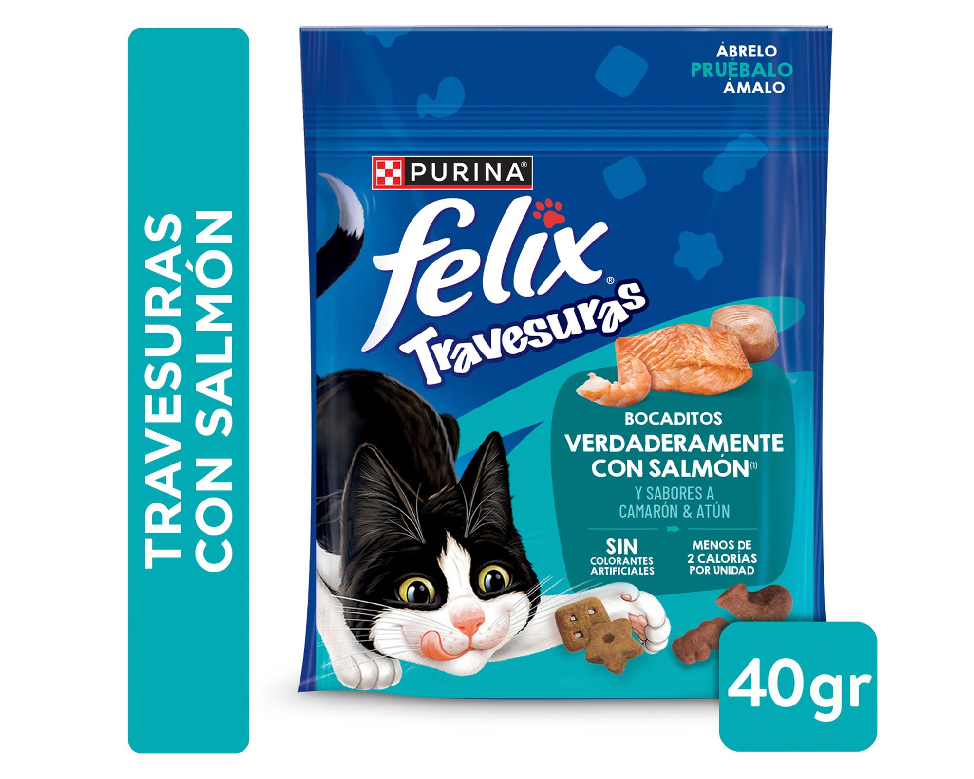 Snack para gato Bocaditos travesuras con salmón 40g-0